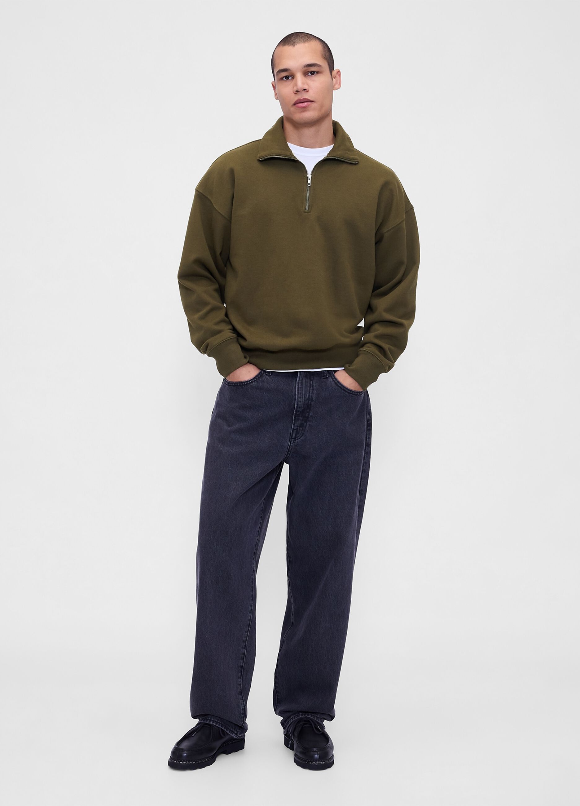 Green Half-Zip Sweatshirt