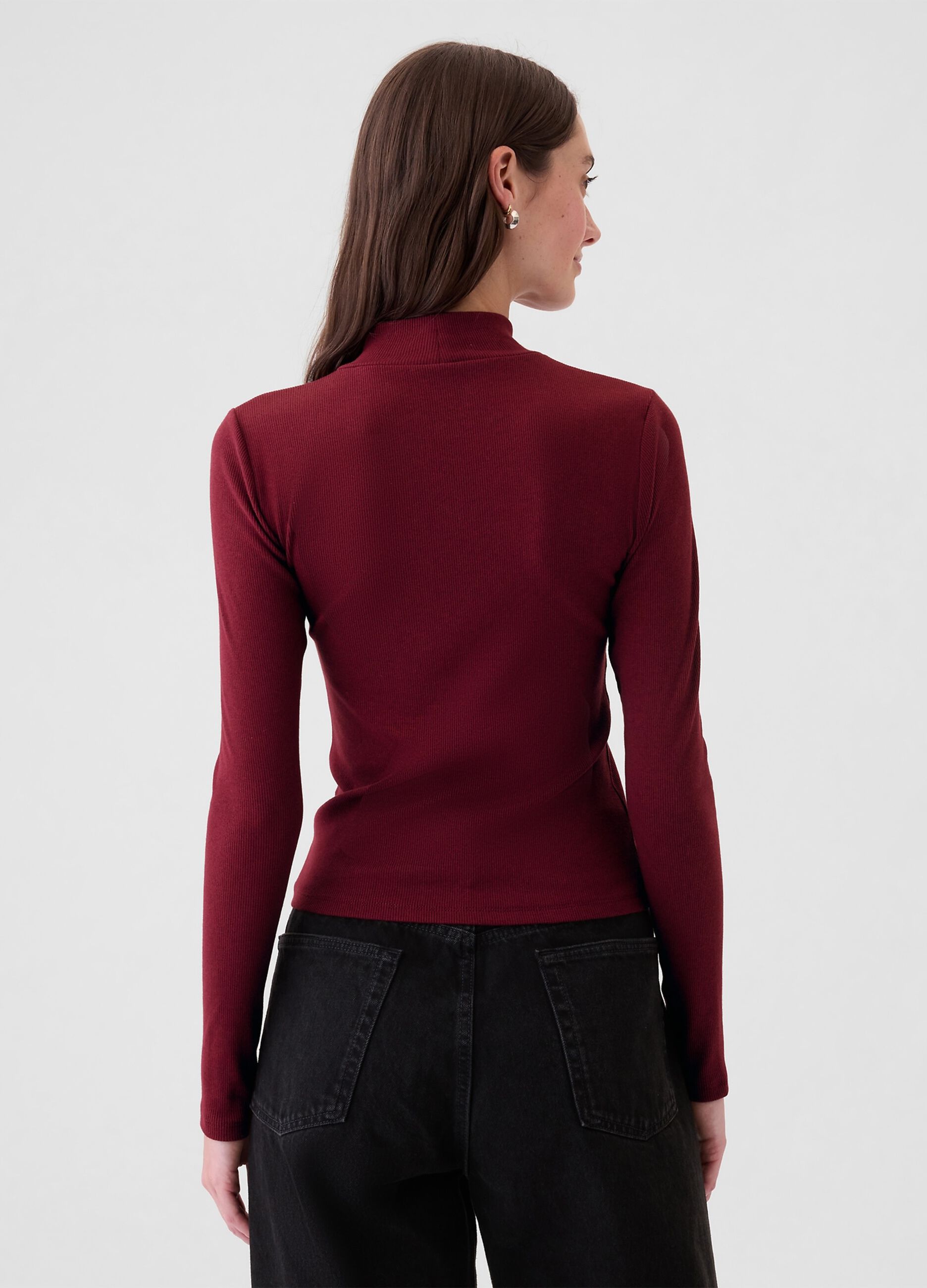 Ribbed T-shirt in stretch modal and cotton_2