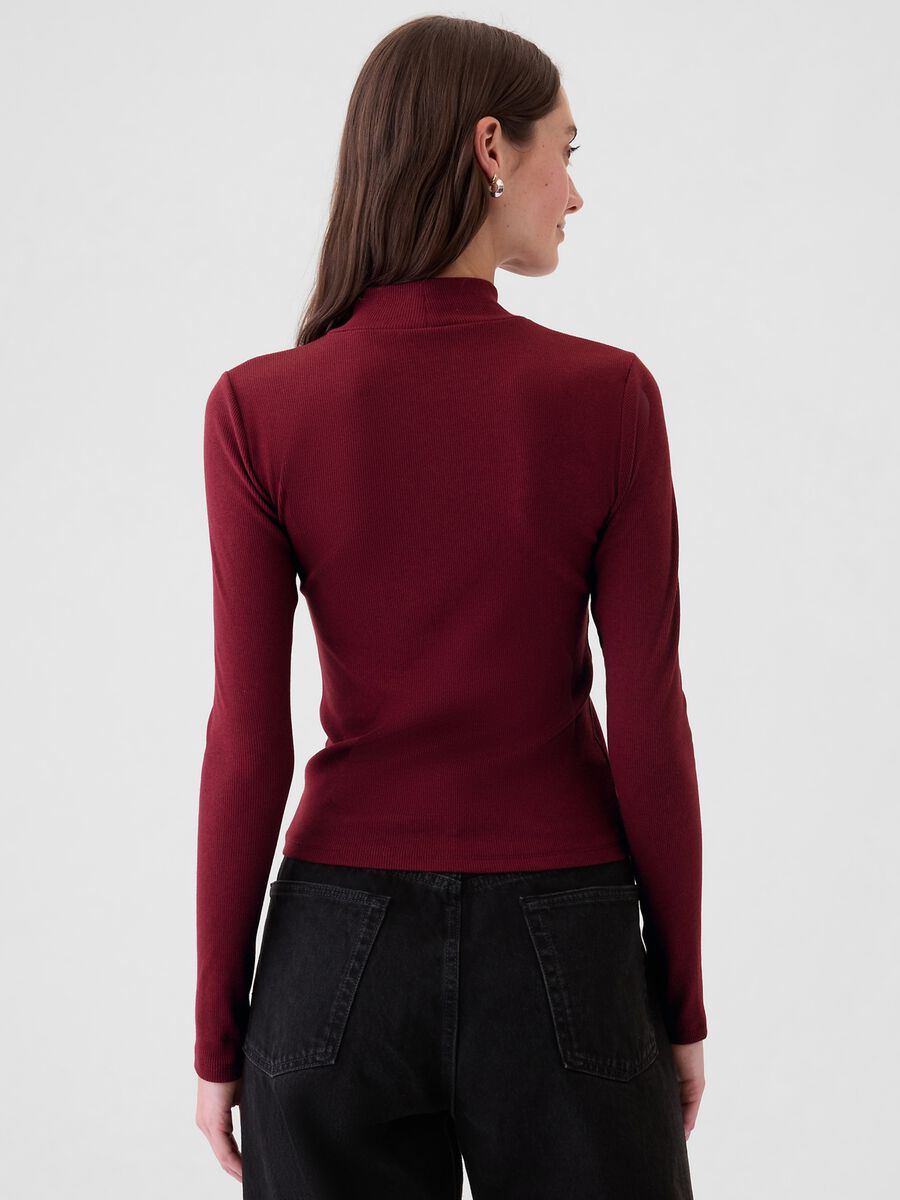 T-shirt a costine in cotone e modal stretch Donna_2