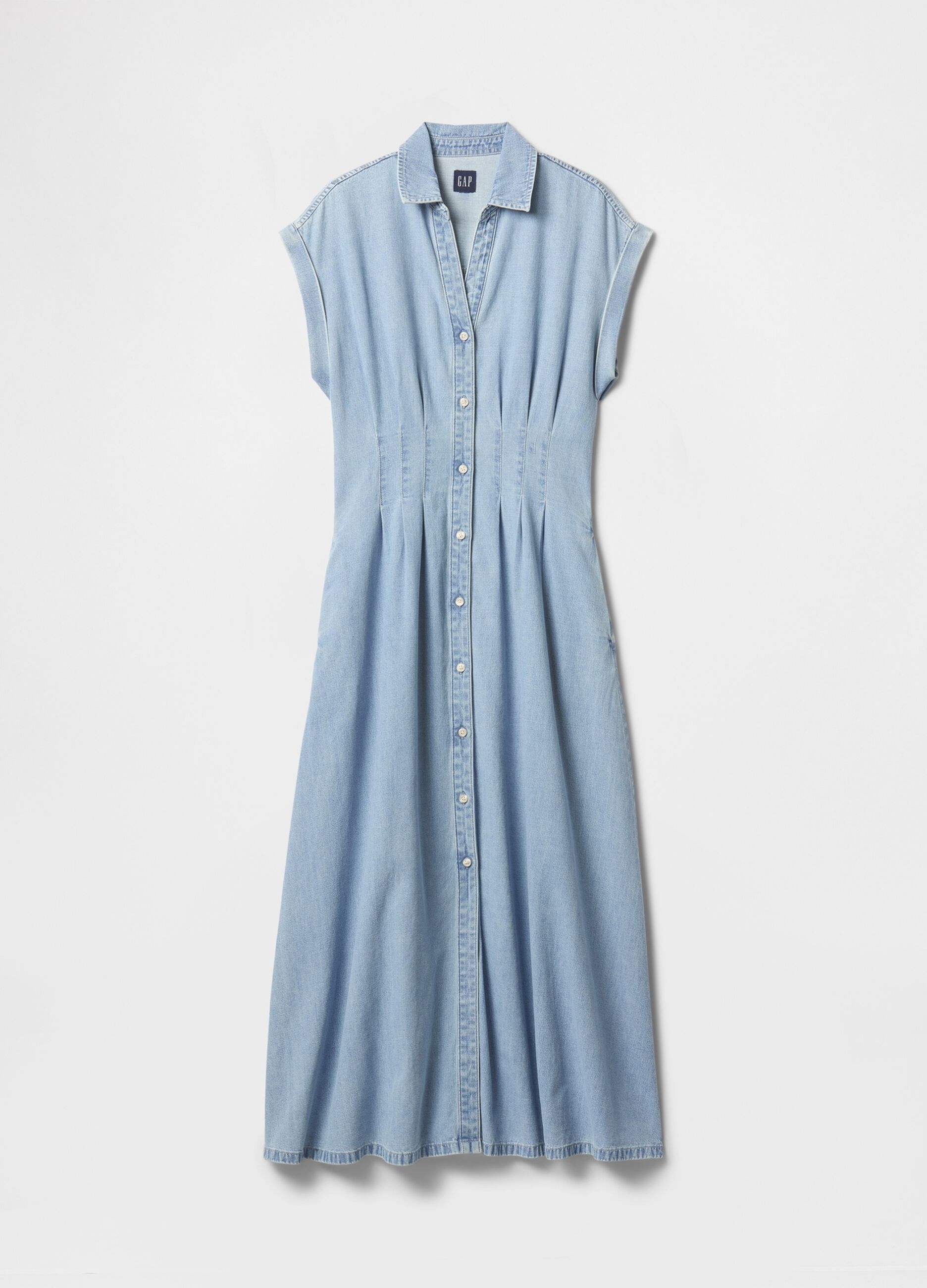 Vestito lungo denim in cotone_6