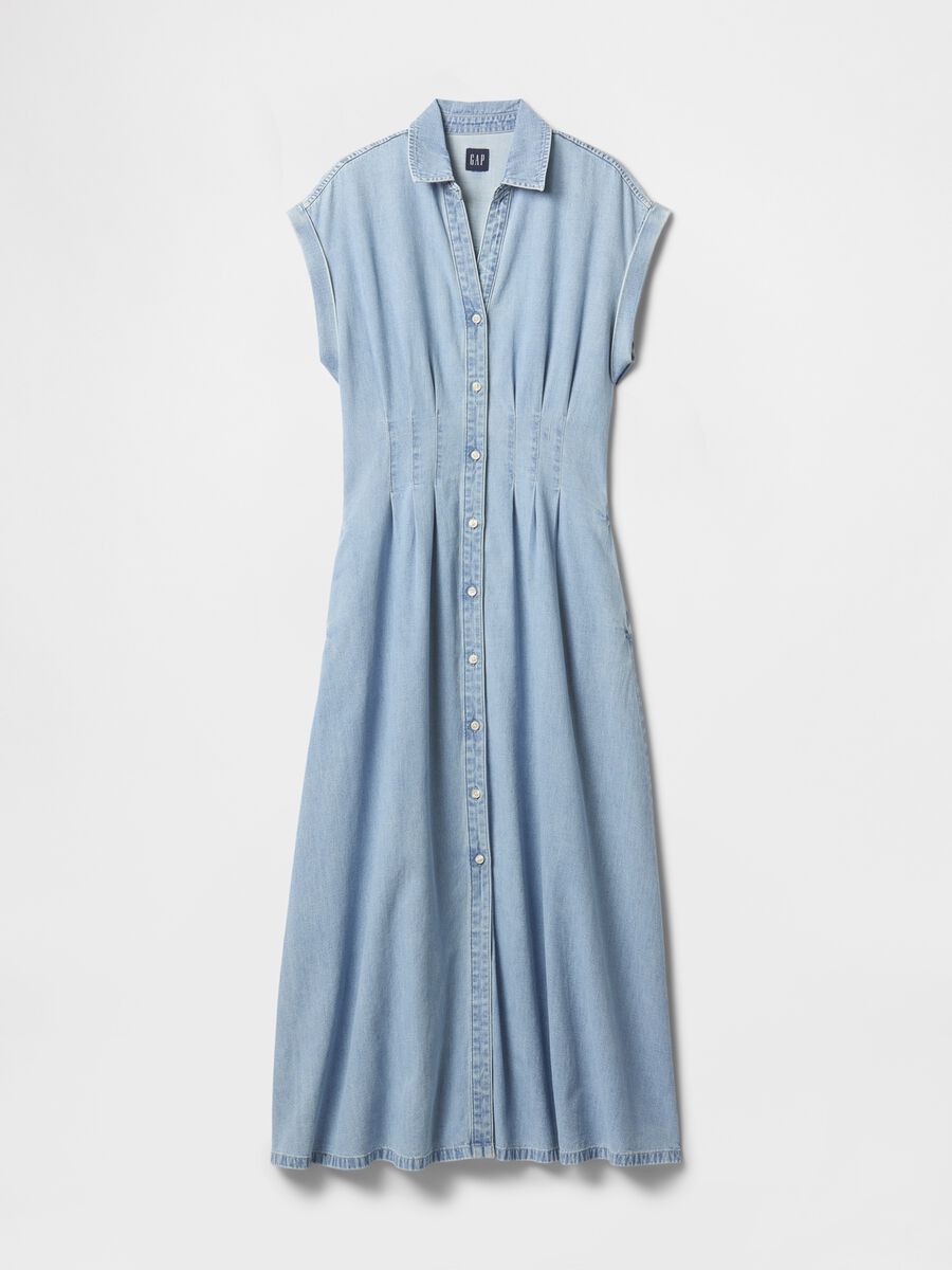 Vestito lungo denim in cotone Donna_6