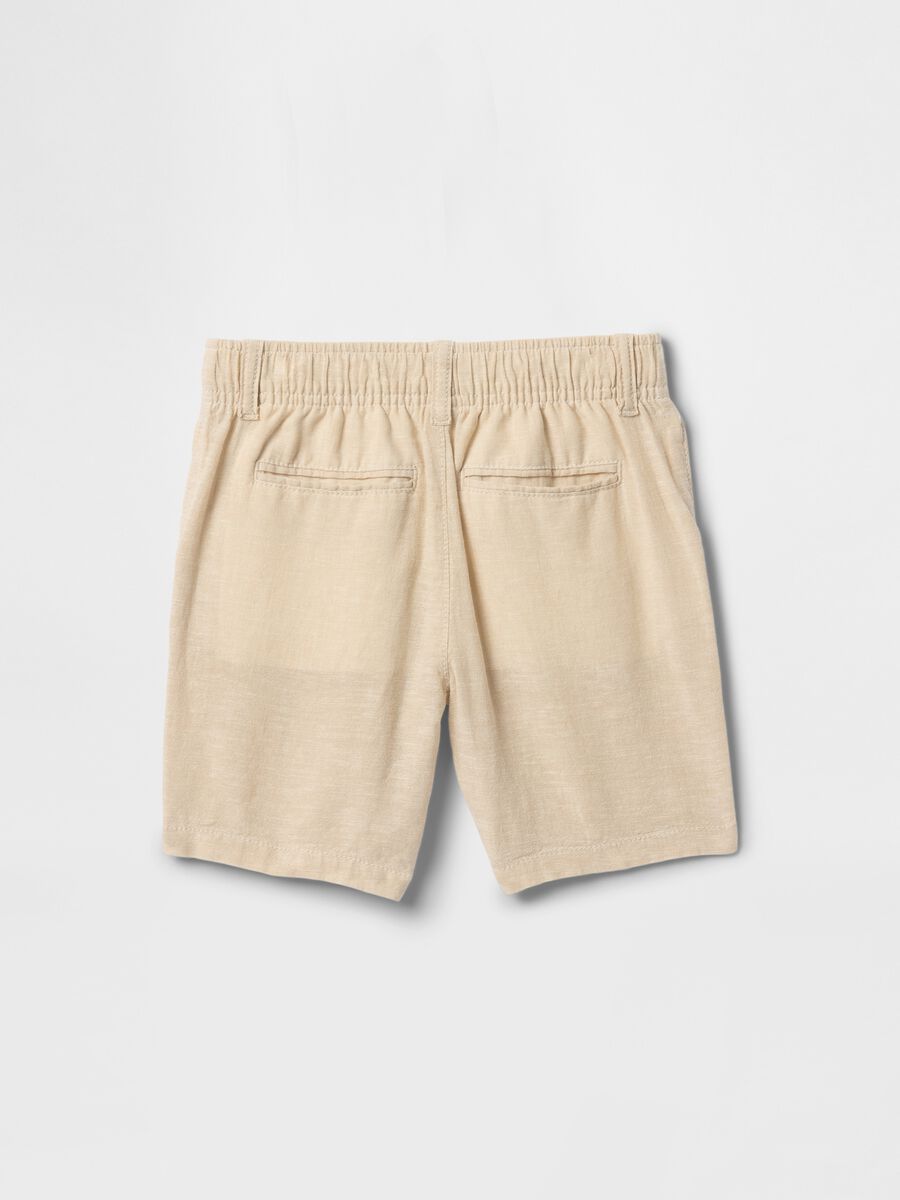 Shorts beige in lino e cotone per bambino Bimbo_2