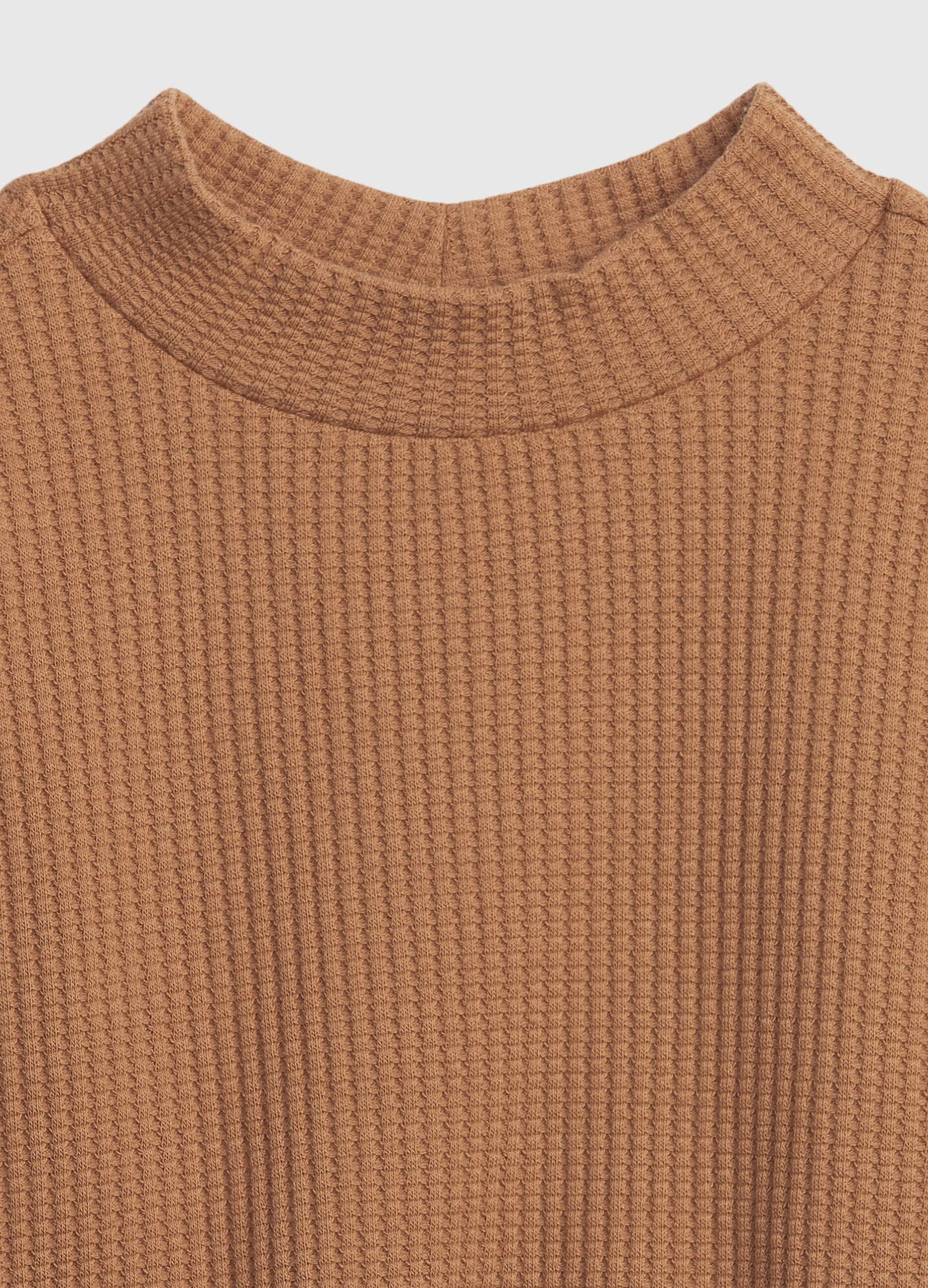 Oversized sweatshirt with waffle weave_1