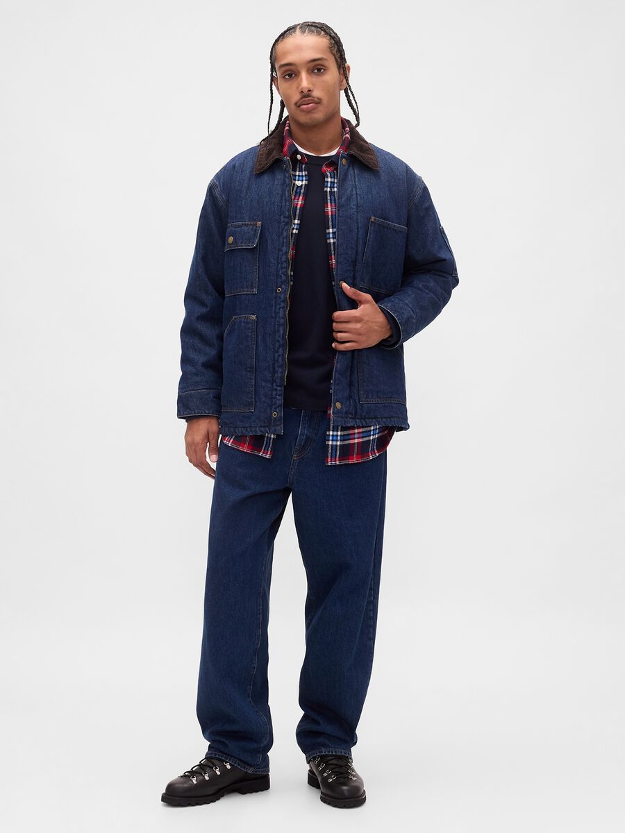 Camicia a quadri rossa in cotone Uomo_2