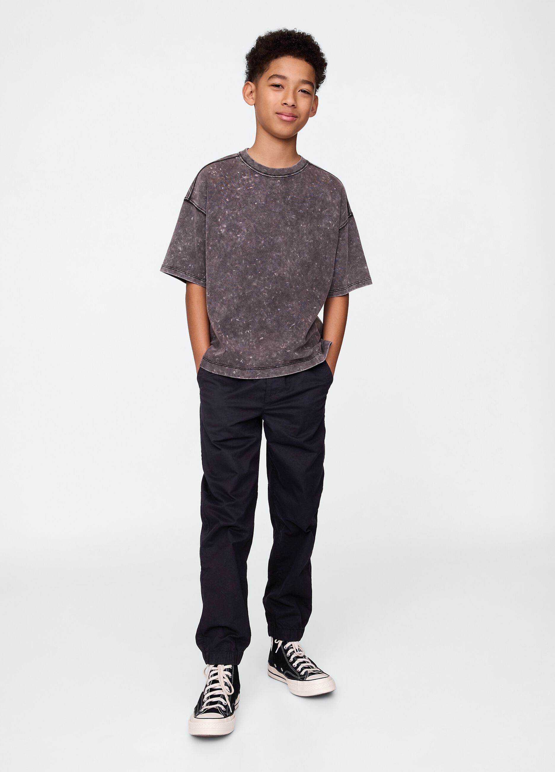 Pantaloni neri in cotone elasticizzato