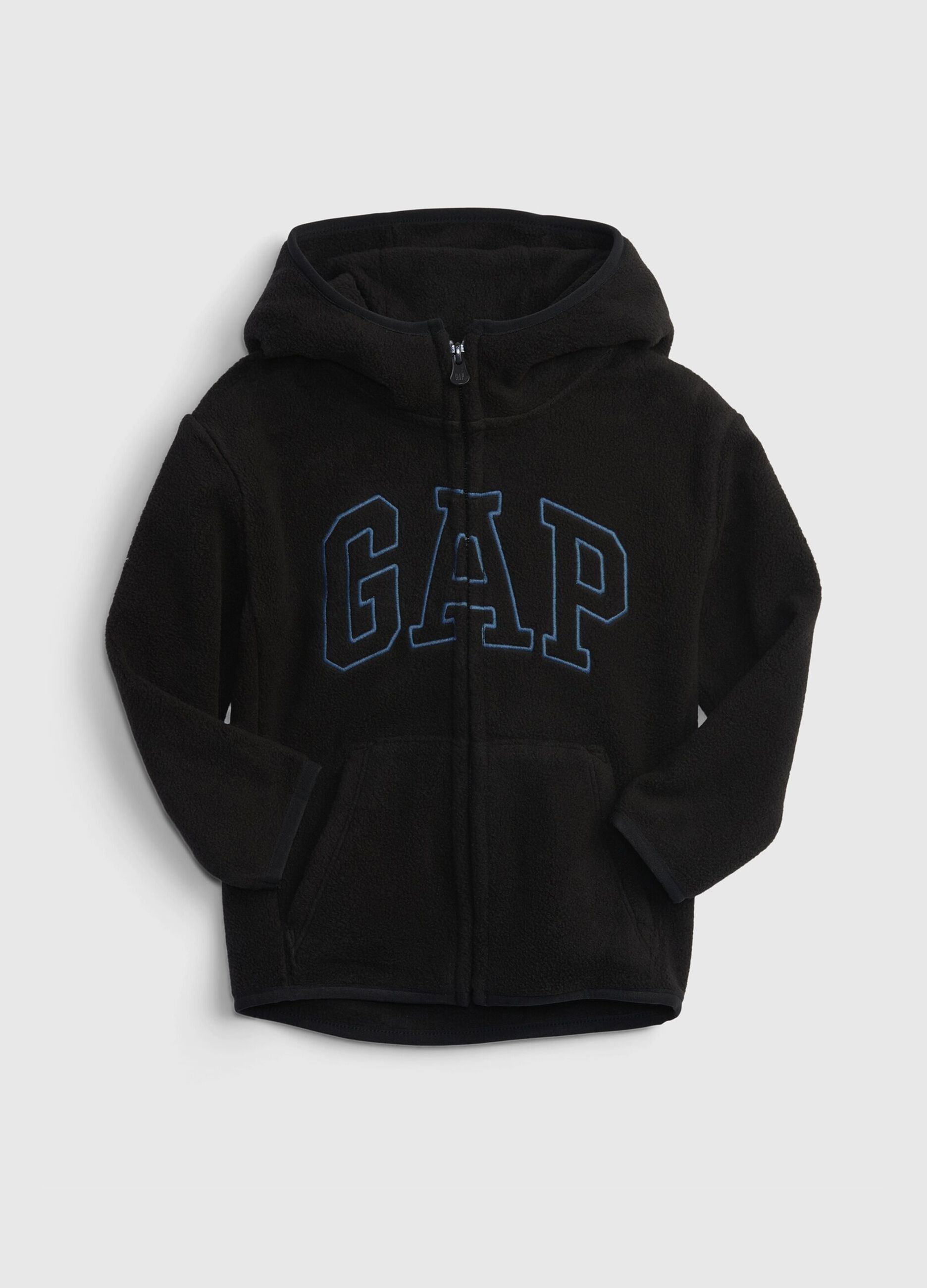 Full-zip fleece sweatshirt with logo embroidery