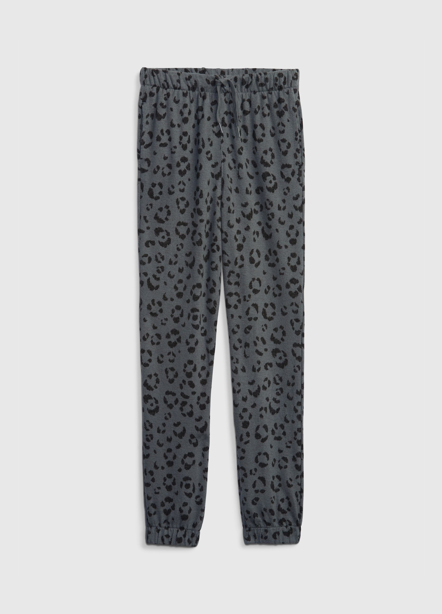 Joggers with all-over leopard print
