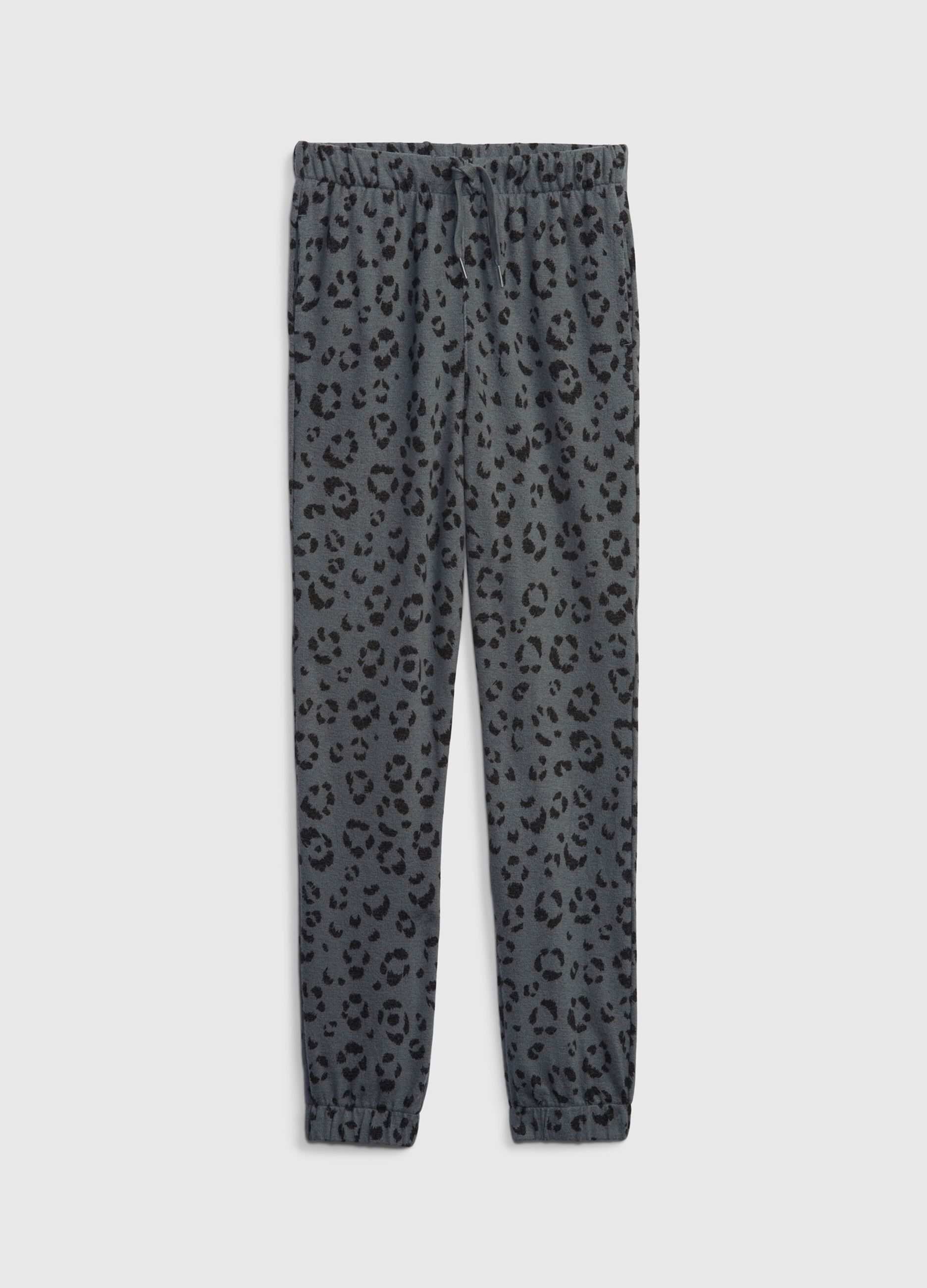 Joggers con stampa leopardata all-over