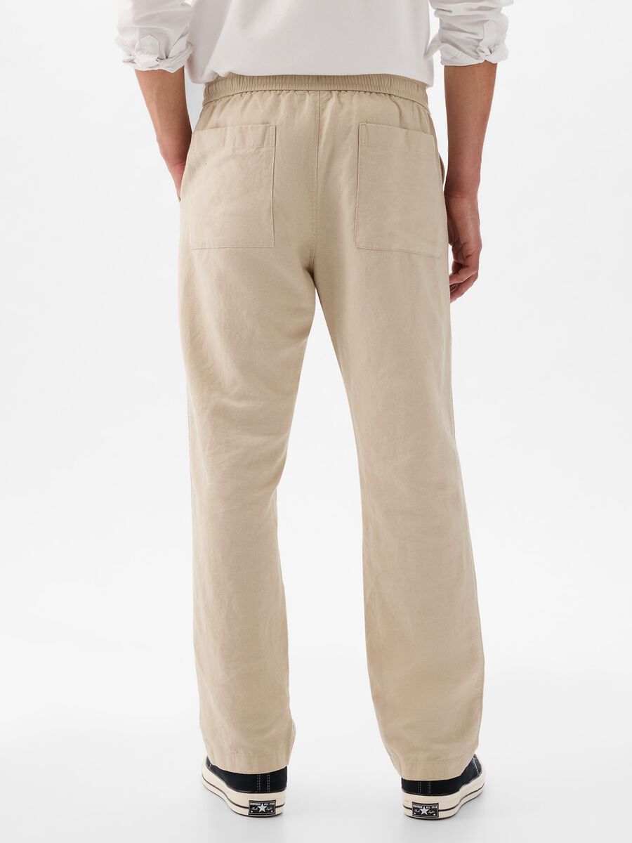 Pantalone pull-on in lino e cotone Uomo_2