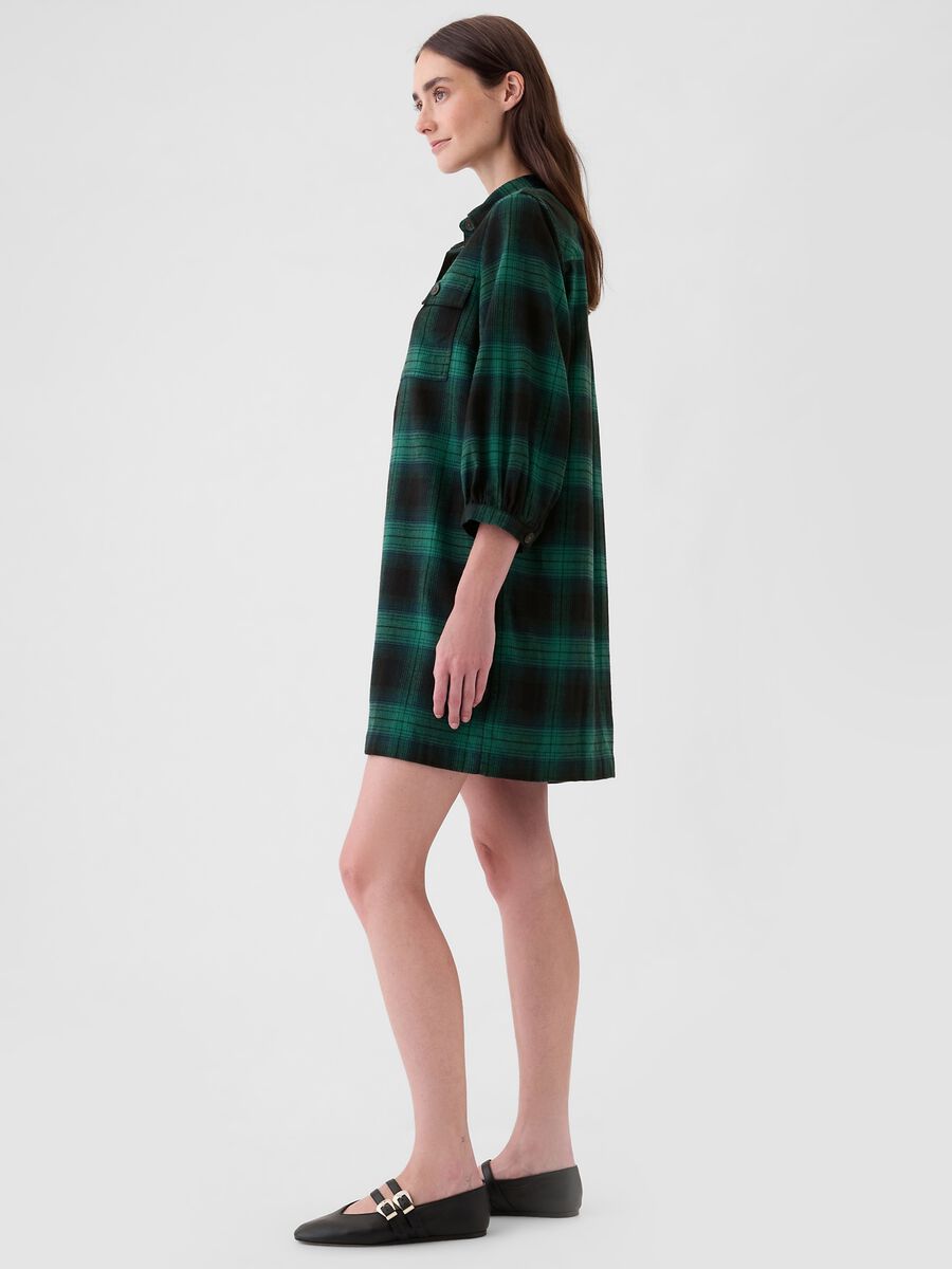 Vestito chemisier tartan con tasche Donna_2