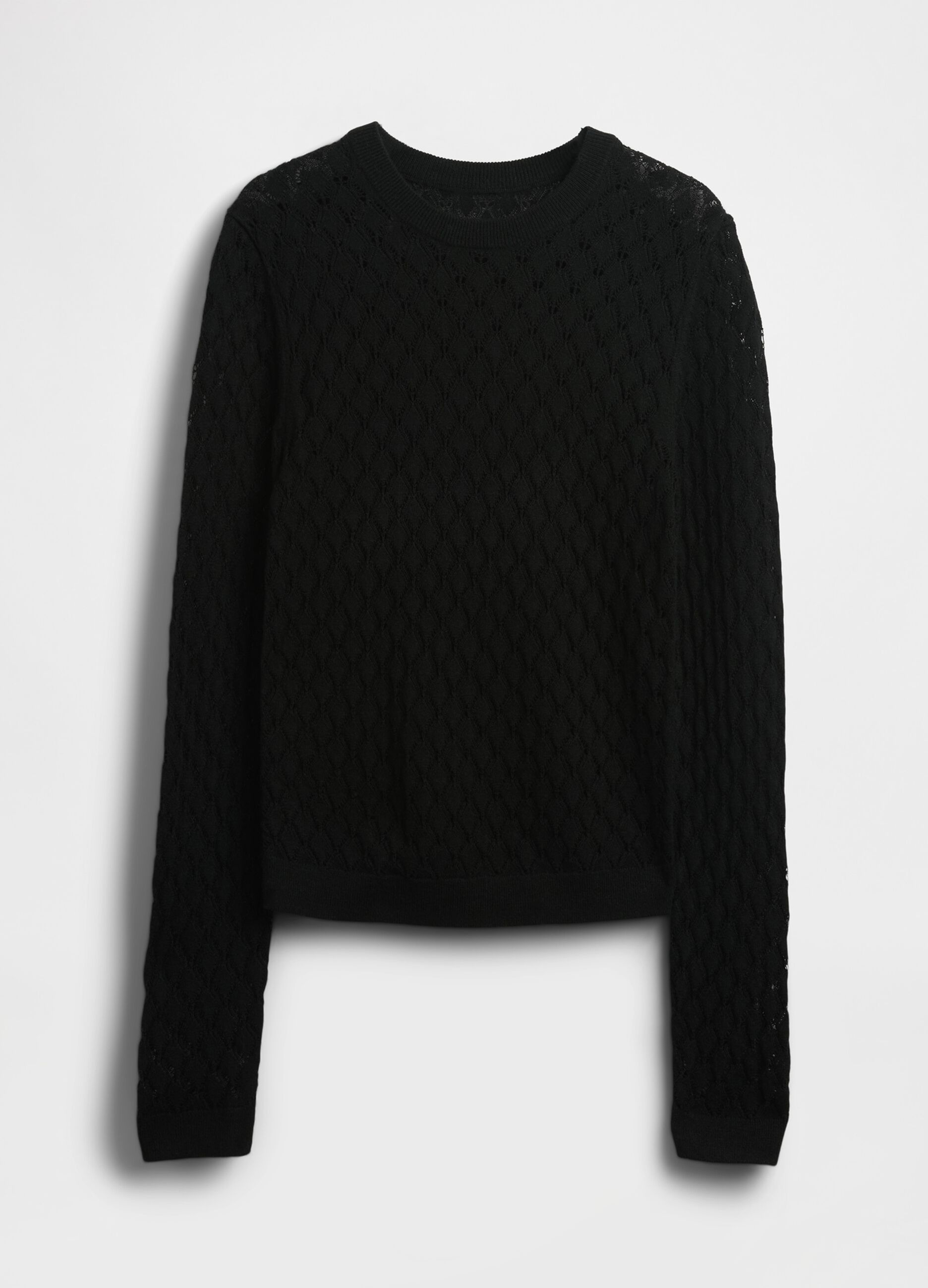 Black perforated sweater