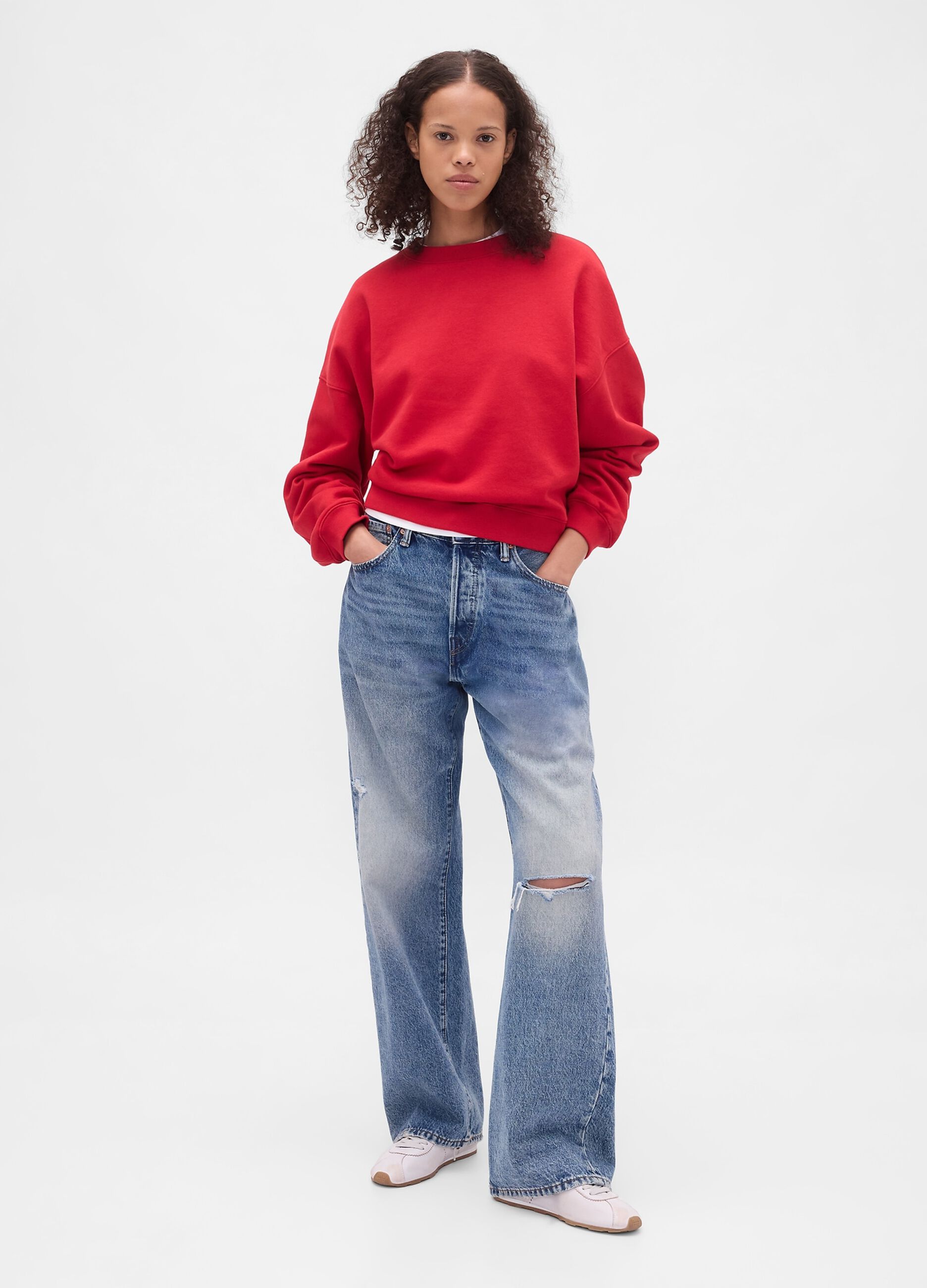 Red Crew Neck Sweatshirt