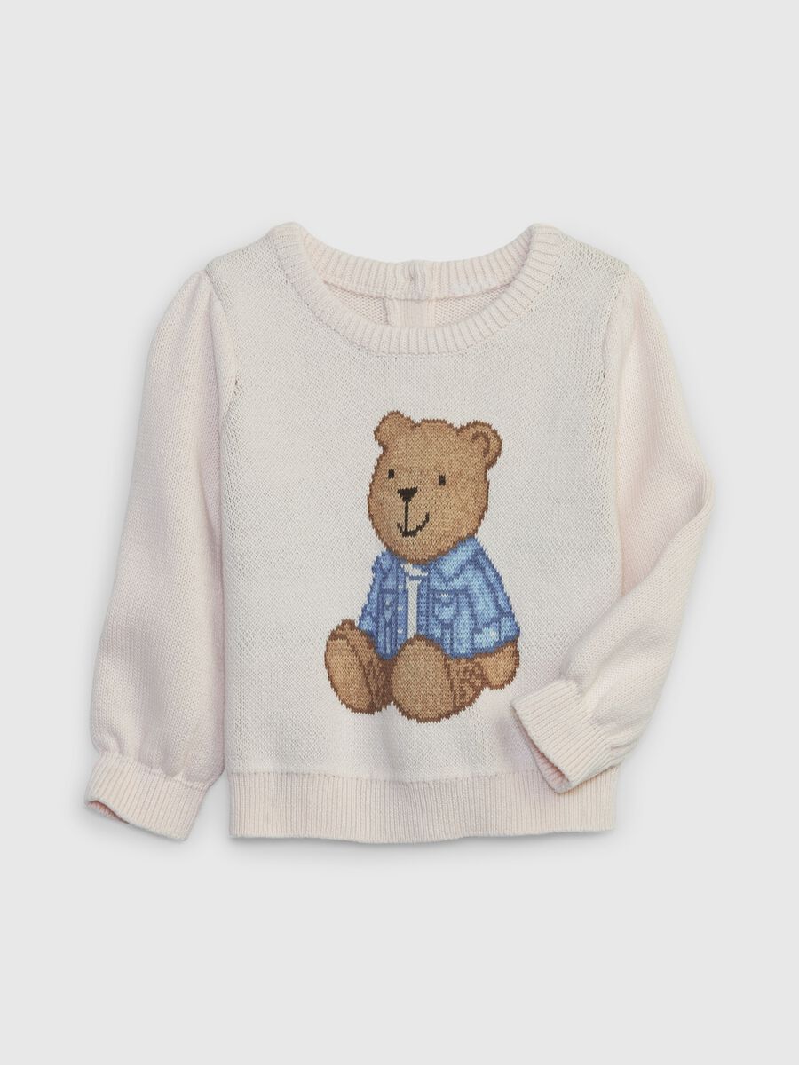Cotton pullover with teddy bear embroidery Newborn_1