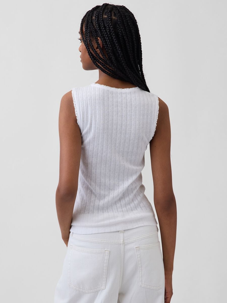 Tank top in misto cotone a costine Donna_1