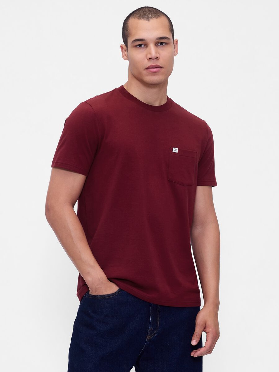 T-shirt rossa in cotone Uomo_0