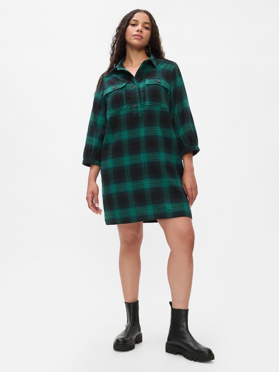Vestito chemisier tartan con tasche Donna_4