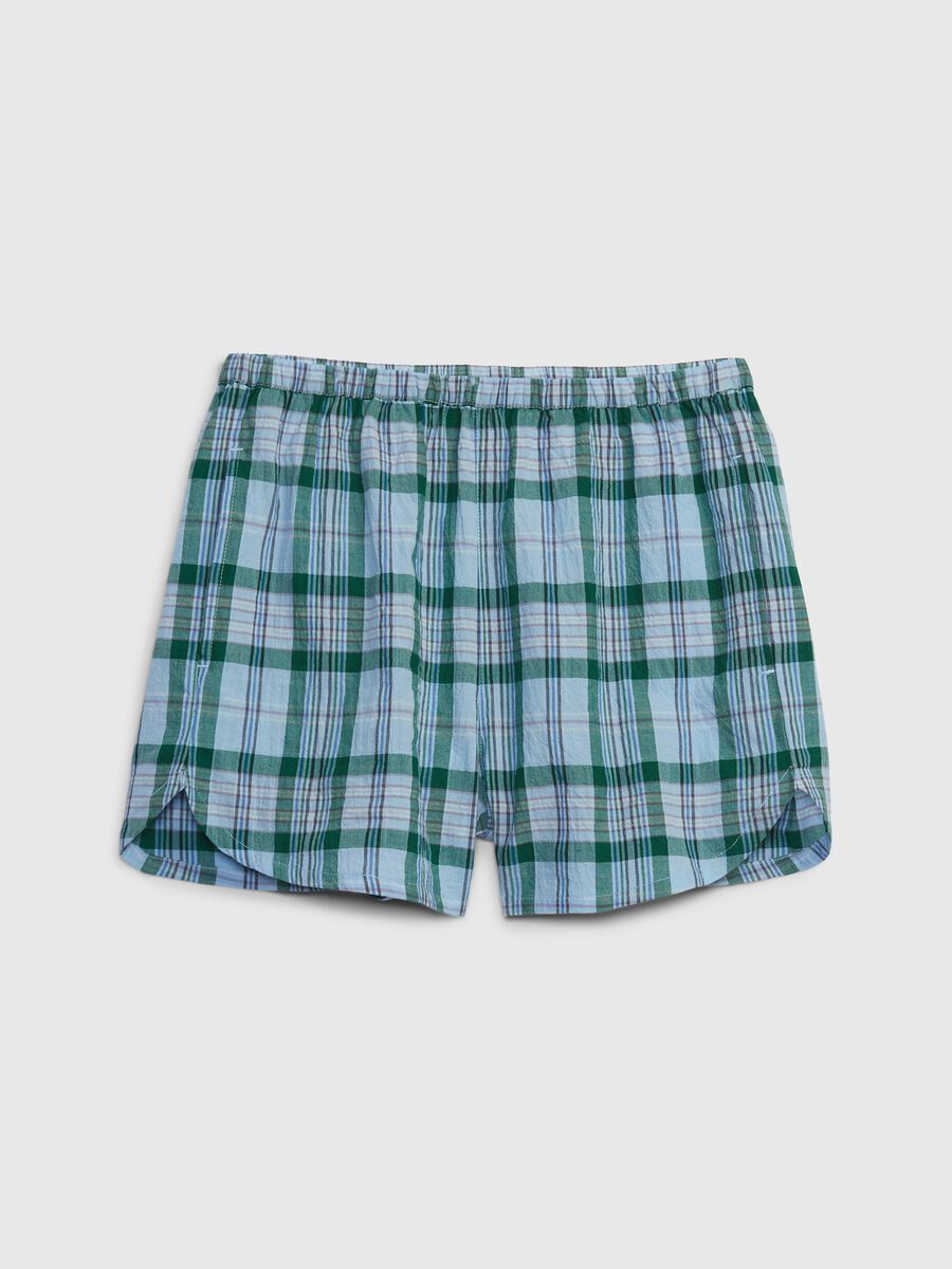 Pyjama shorts with check print Woman_0