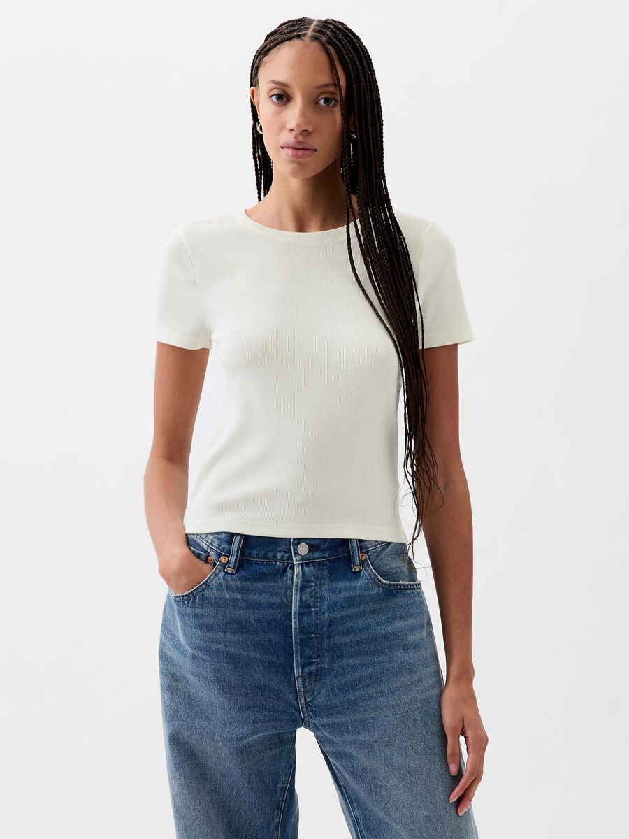 T-shirt in misto lino Donna_1