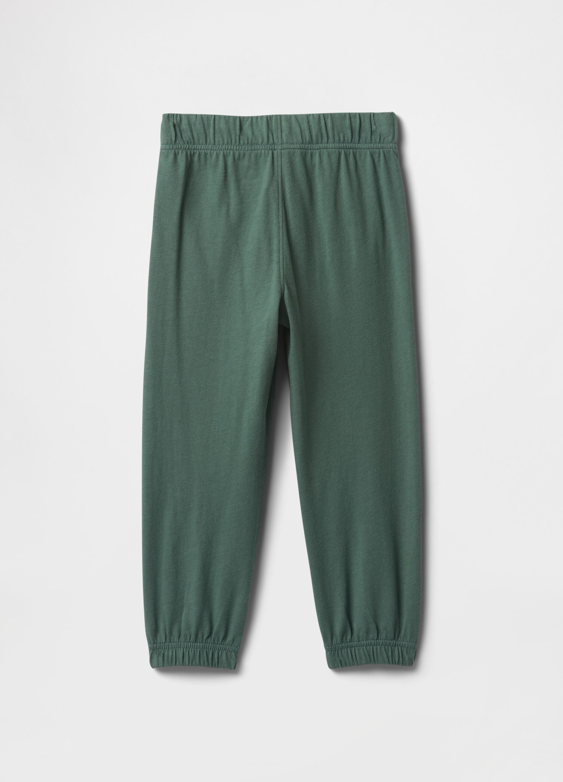 Pantaloni jogger verdi con elastico in vita e tasche_1