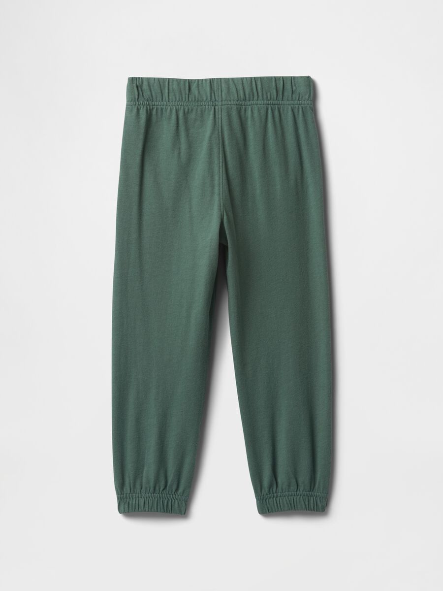 Pantaloni jogger verdi con elastico in vita e tasche Bimbo_1