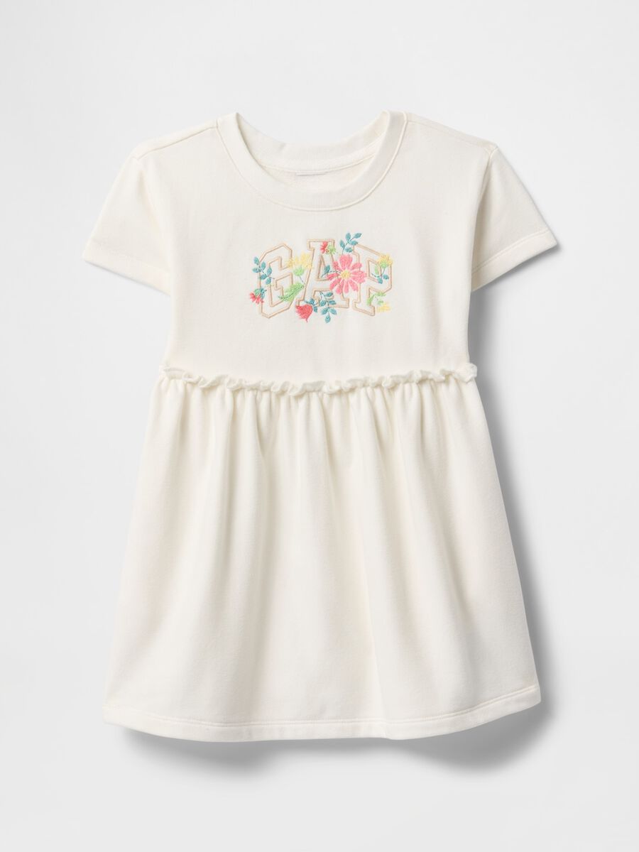 Short-sleeved white cotton dress for girls Baby Girl_0