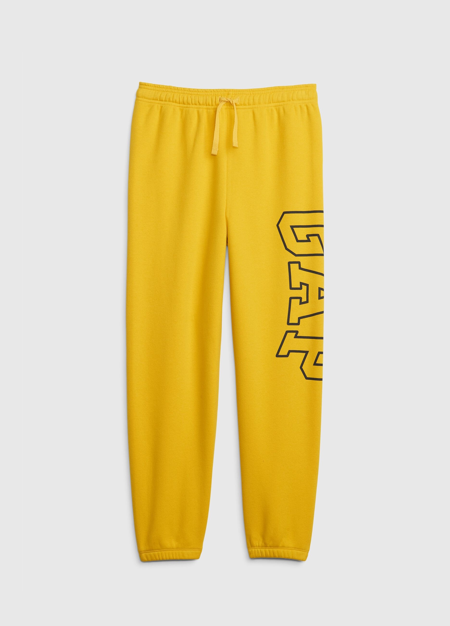 Joggers with drawstring and logo print