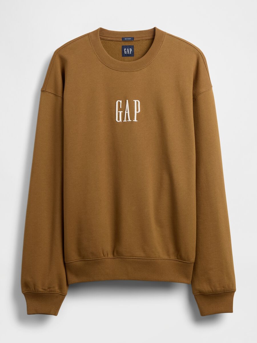 Brown crew neck sweatshirt in cotton blend Man_3