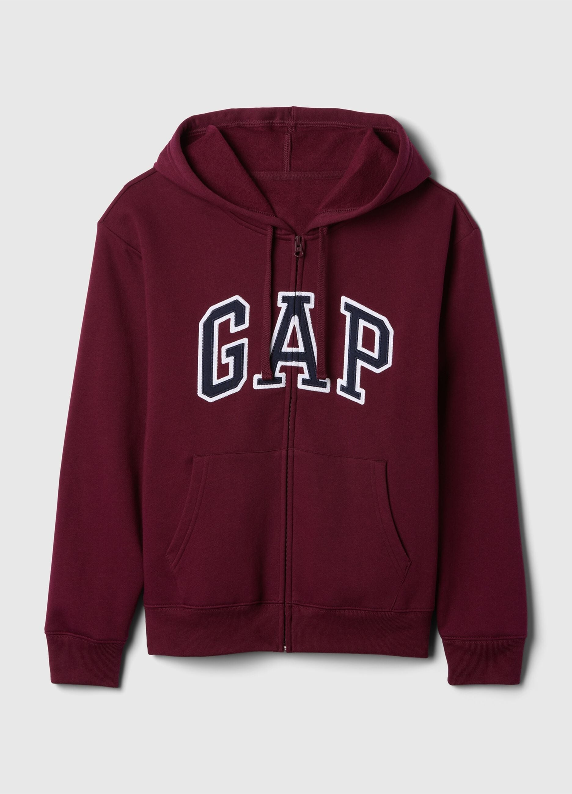 Felpa con logo GAP, cappuccio e zip in misto cotone