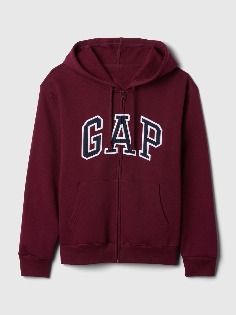 Felpa con logo GAP, cappuccio e zip in misto cotone Donna_2