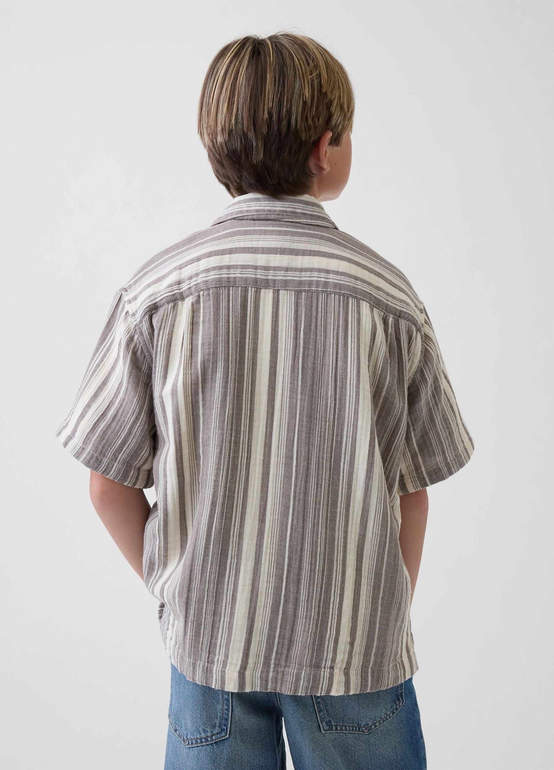 Camicia a righe in puro cotone