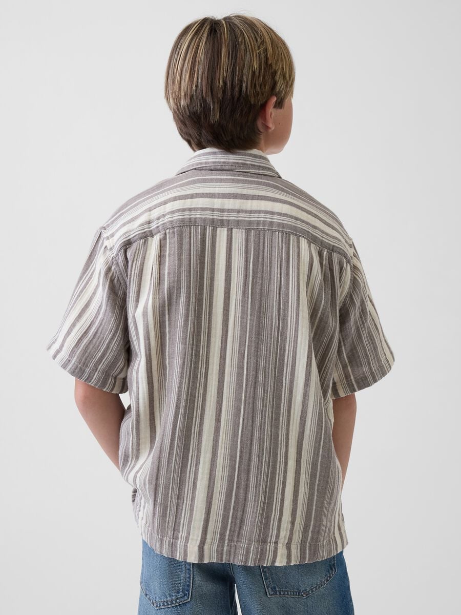 Camicia a righe in puro cotone Bambino_1