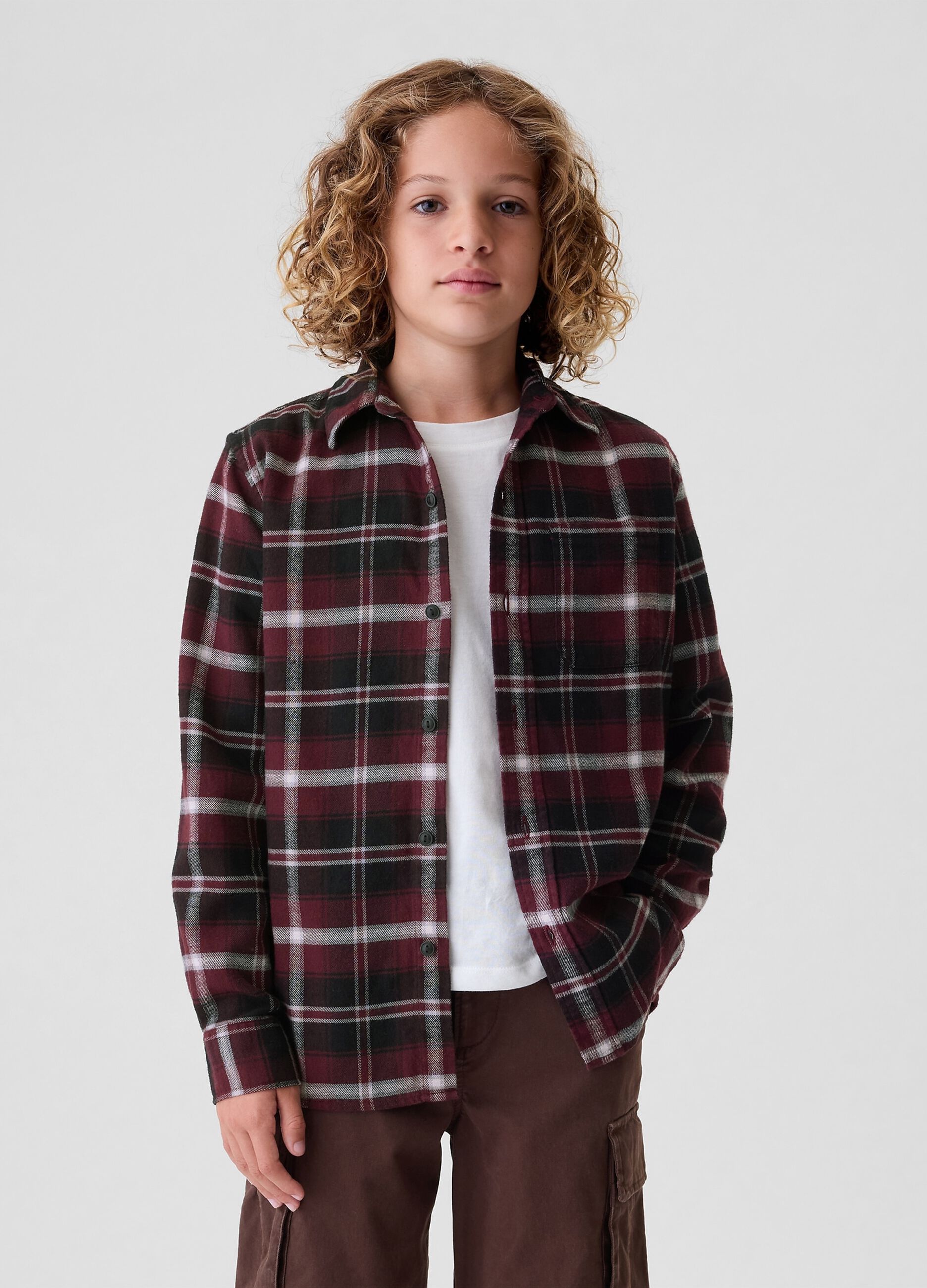 Camicia in flanella con fantasia check