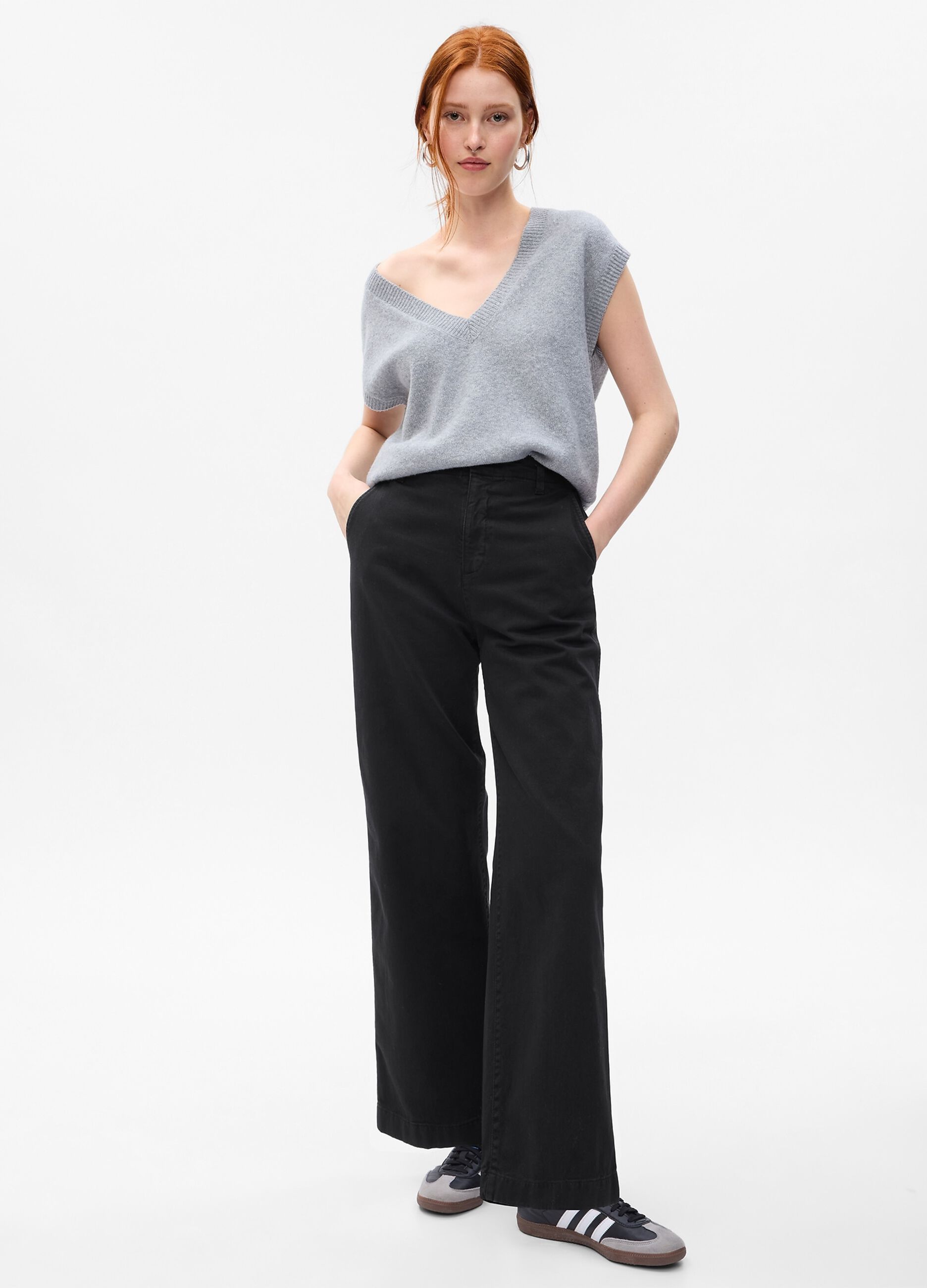 Pantaloni loose fit con vita media_1