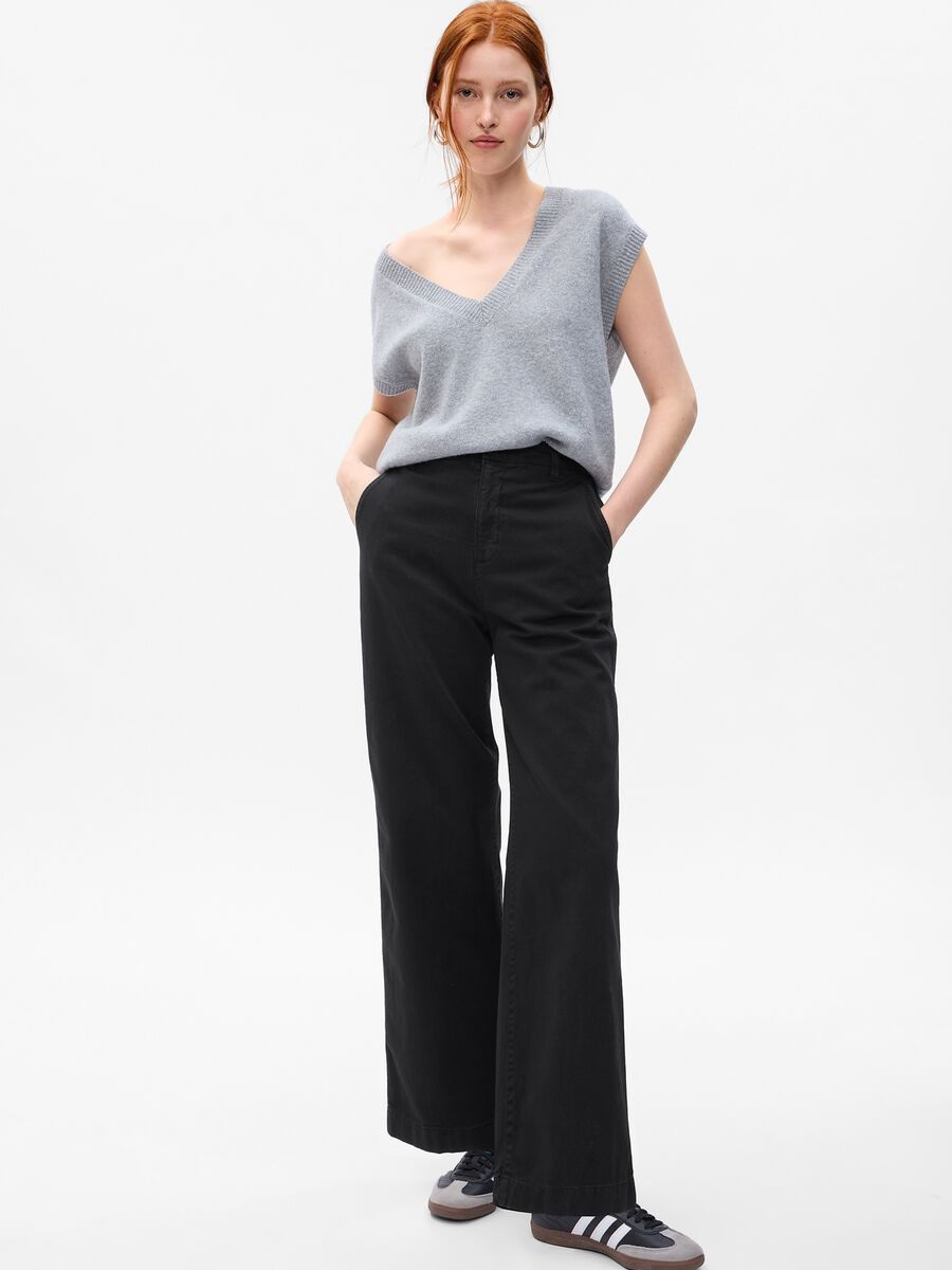 Pantaloni loose fit con vita media Donna_1
