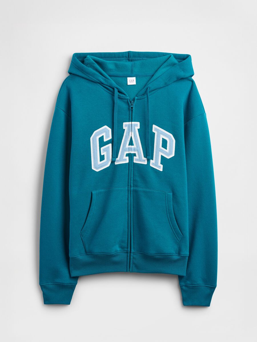 Felpa con cappuccio e zip intera Donna_4