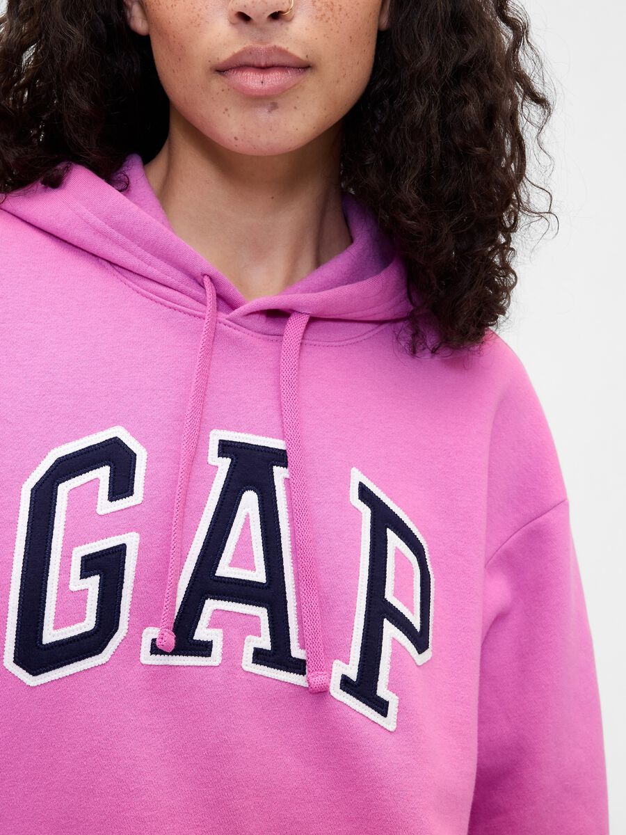 Felpa rosa con cappuccio Donna_3