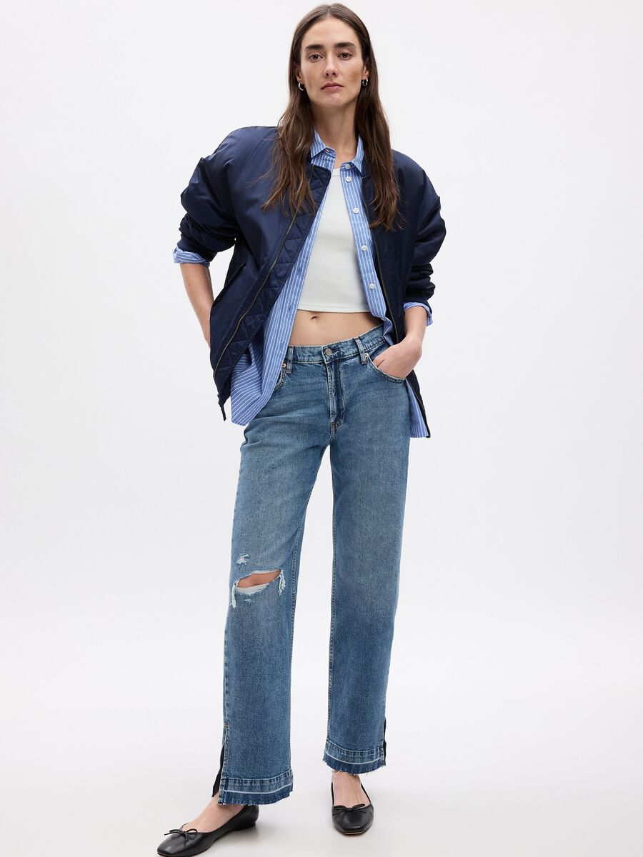 Jeans loose fit acid wash a vita media Donna_0