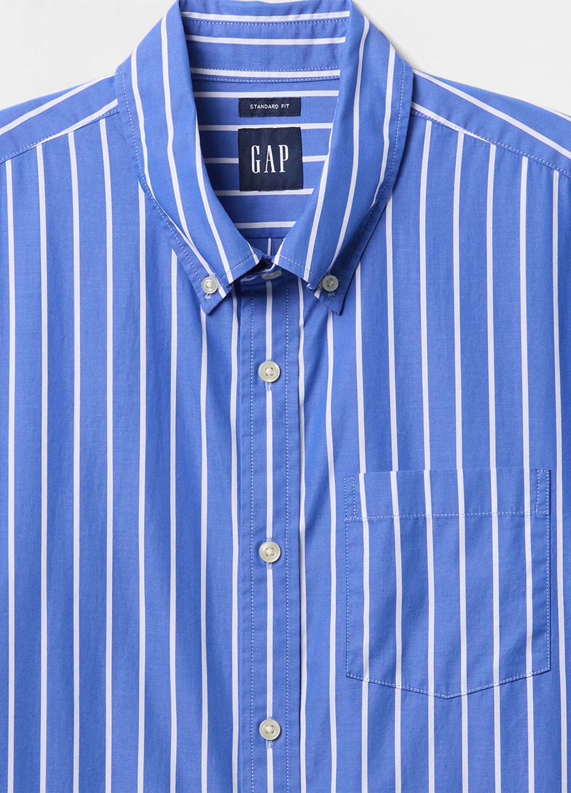 Camicia a righe blu in cotone GAP_4