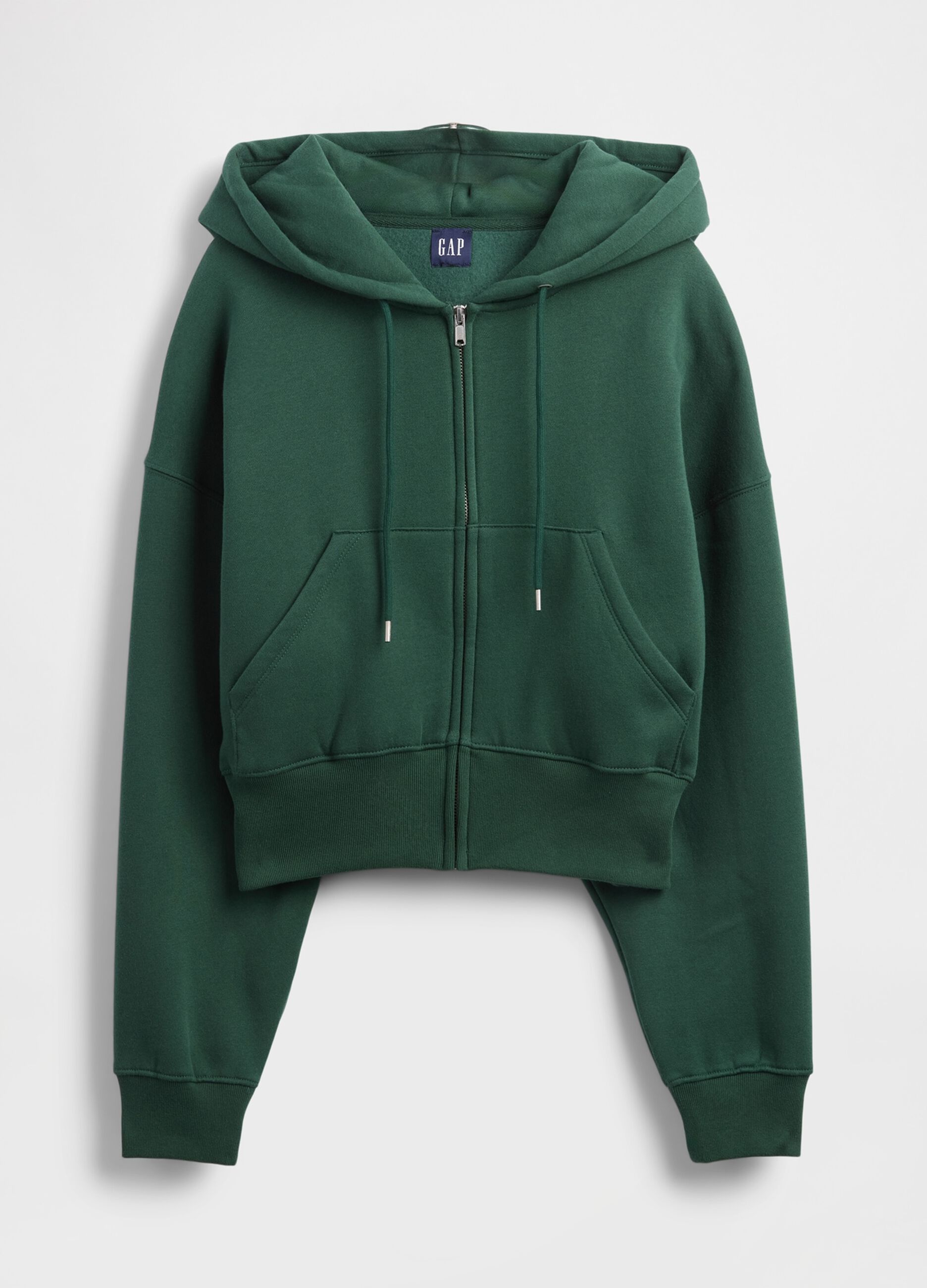 Felpa in maglia verde con cappuccio e zip_4