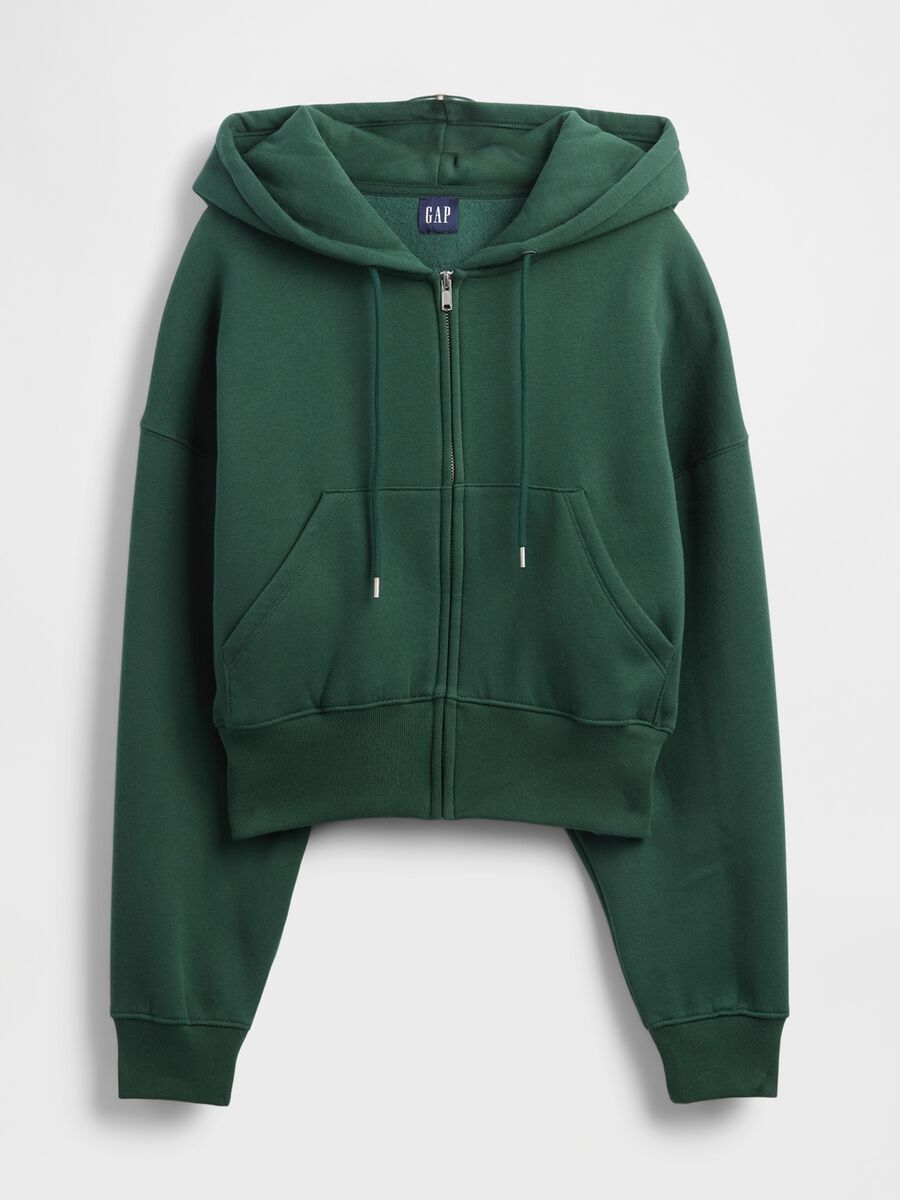Green Knitted Hoodie with Zip Woman_4