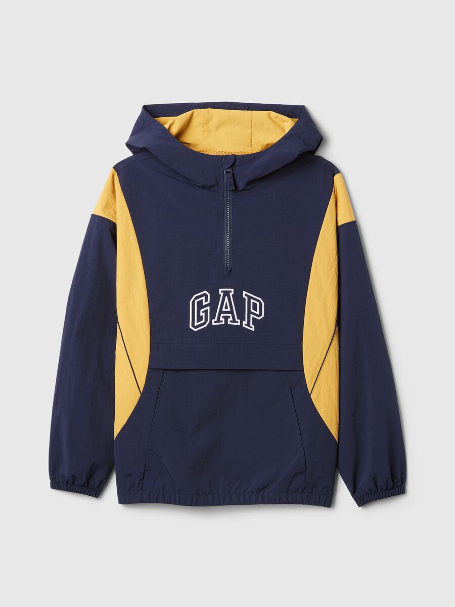 Half-zip jacket with hood and logo Boy_3