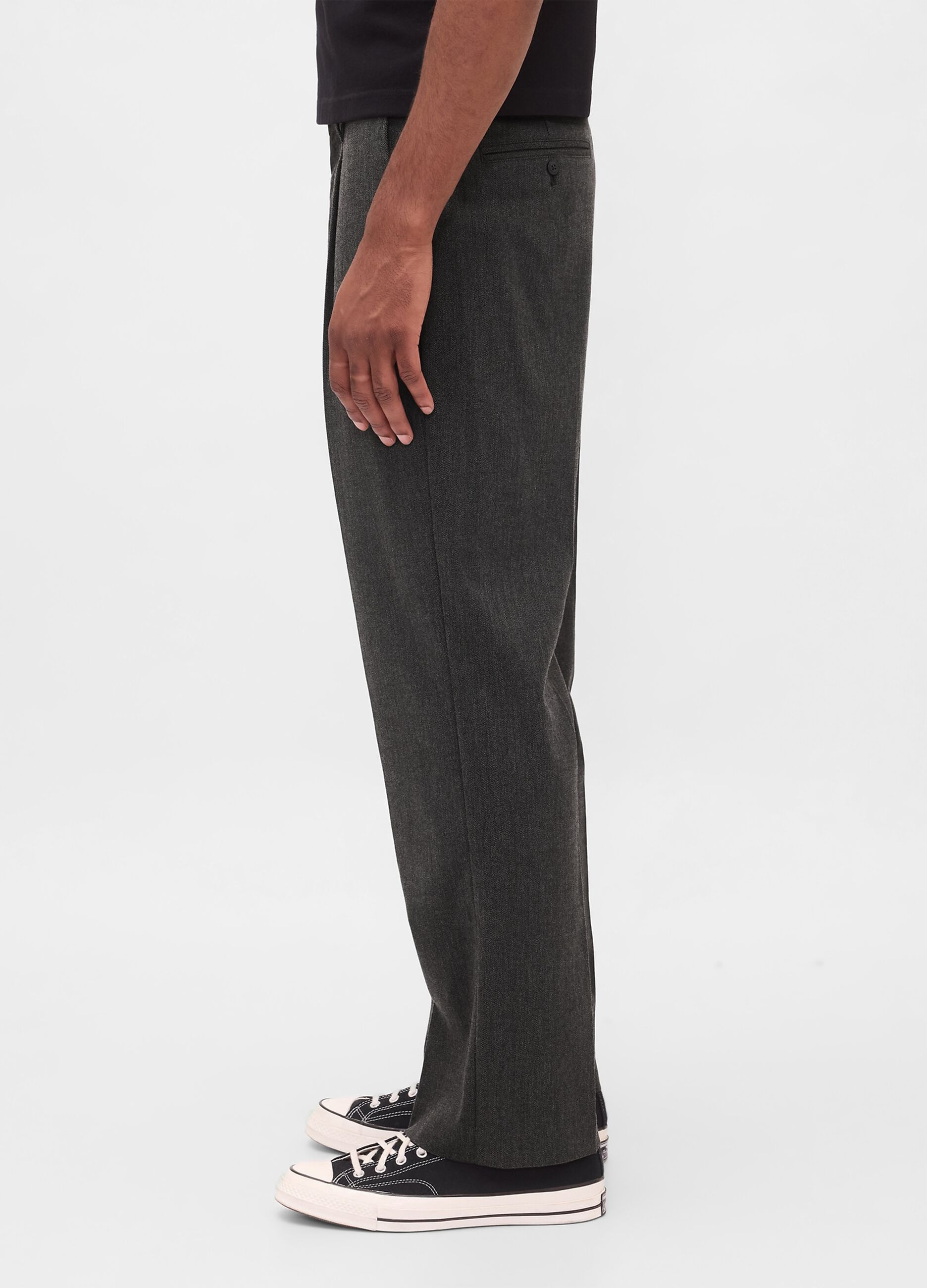 Pantaloni grigi in misto viscosa e lana