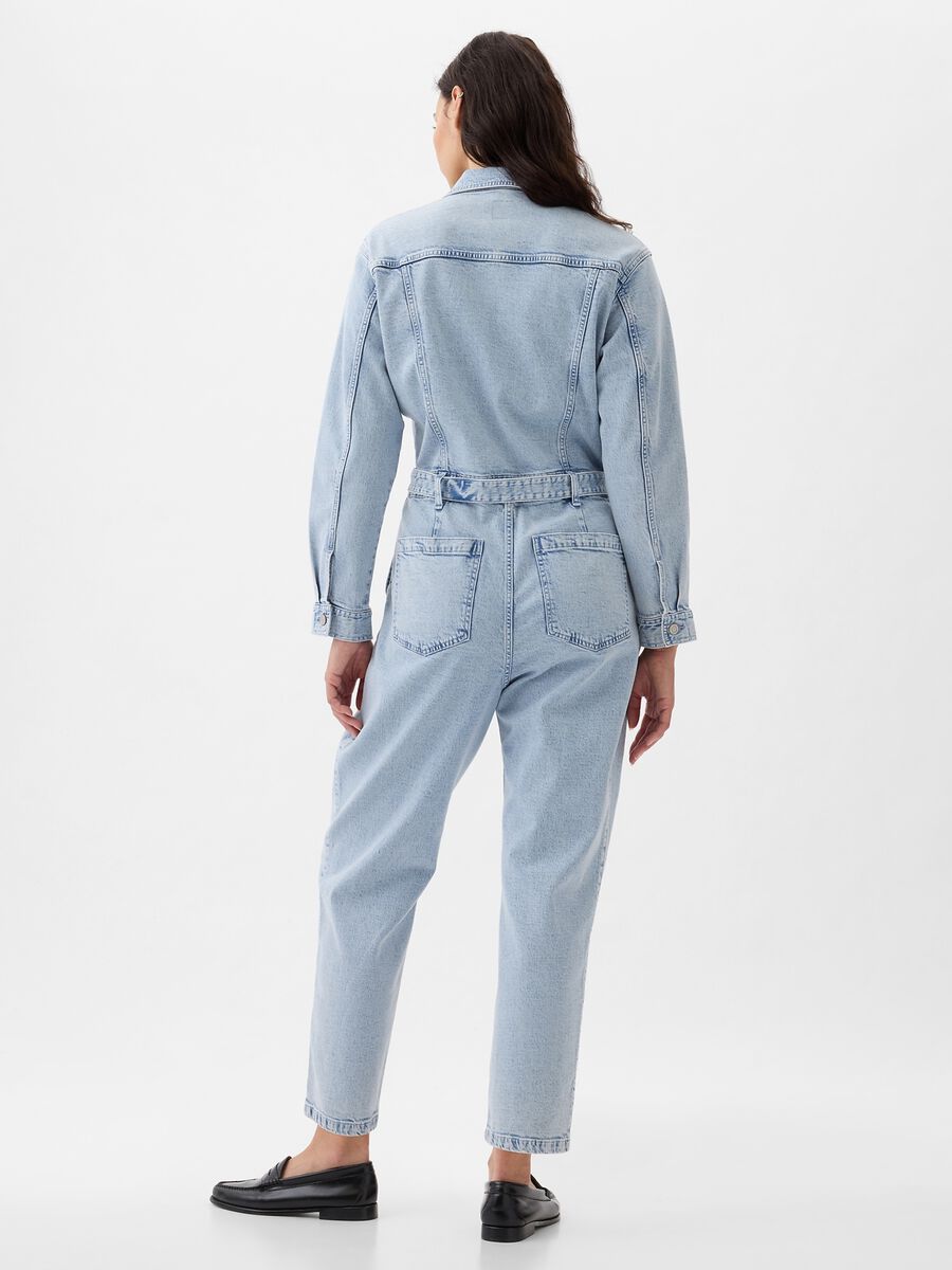 Jumpsuit in denim with belt Woman_4
