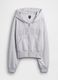 Regular fit grey cotton blend hoodie with zip_4