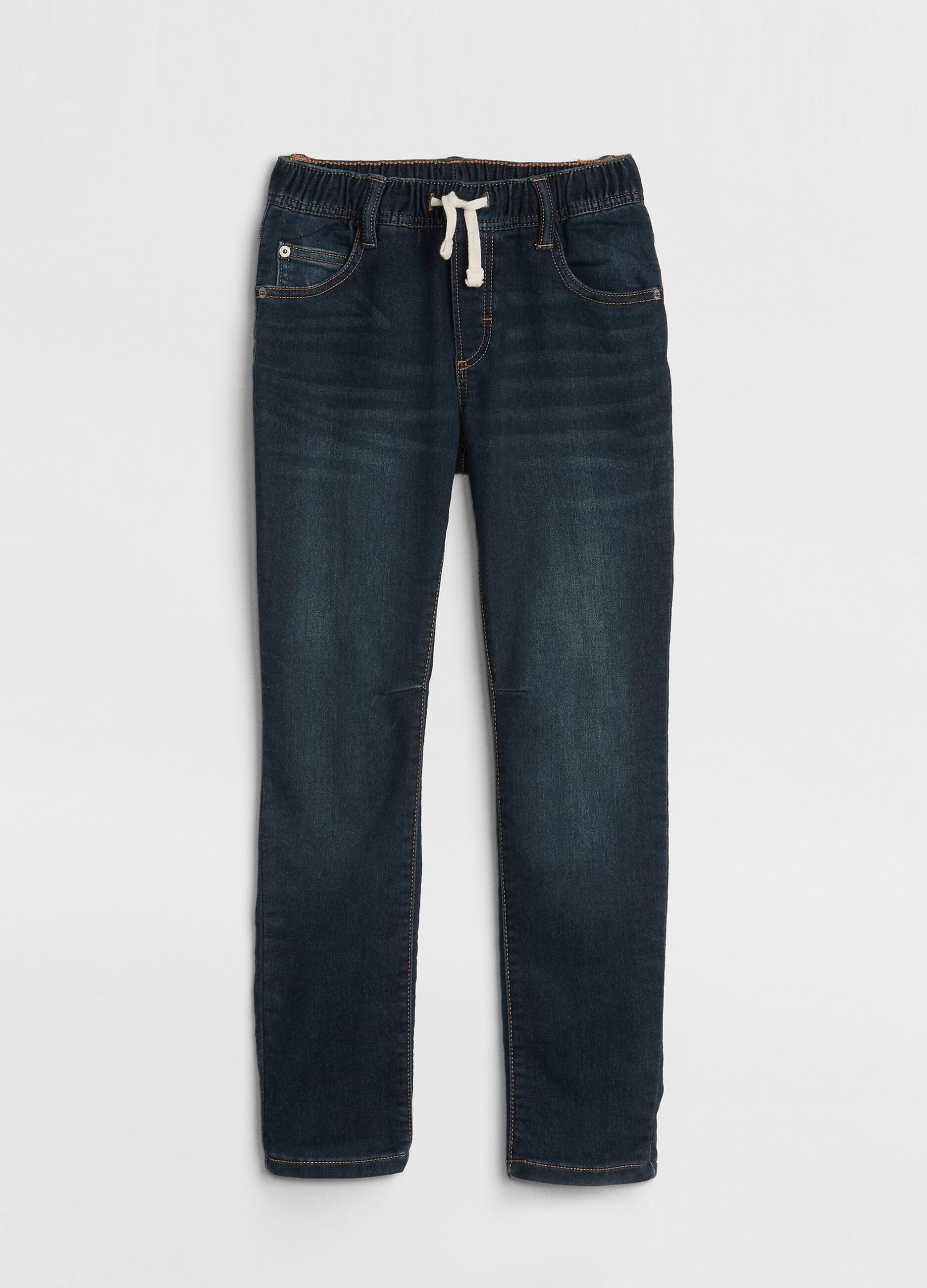 Denim joggers with drawstring