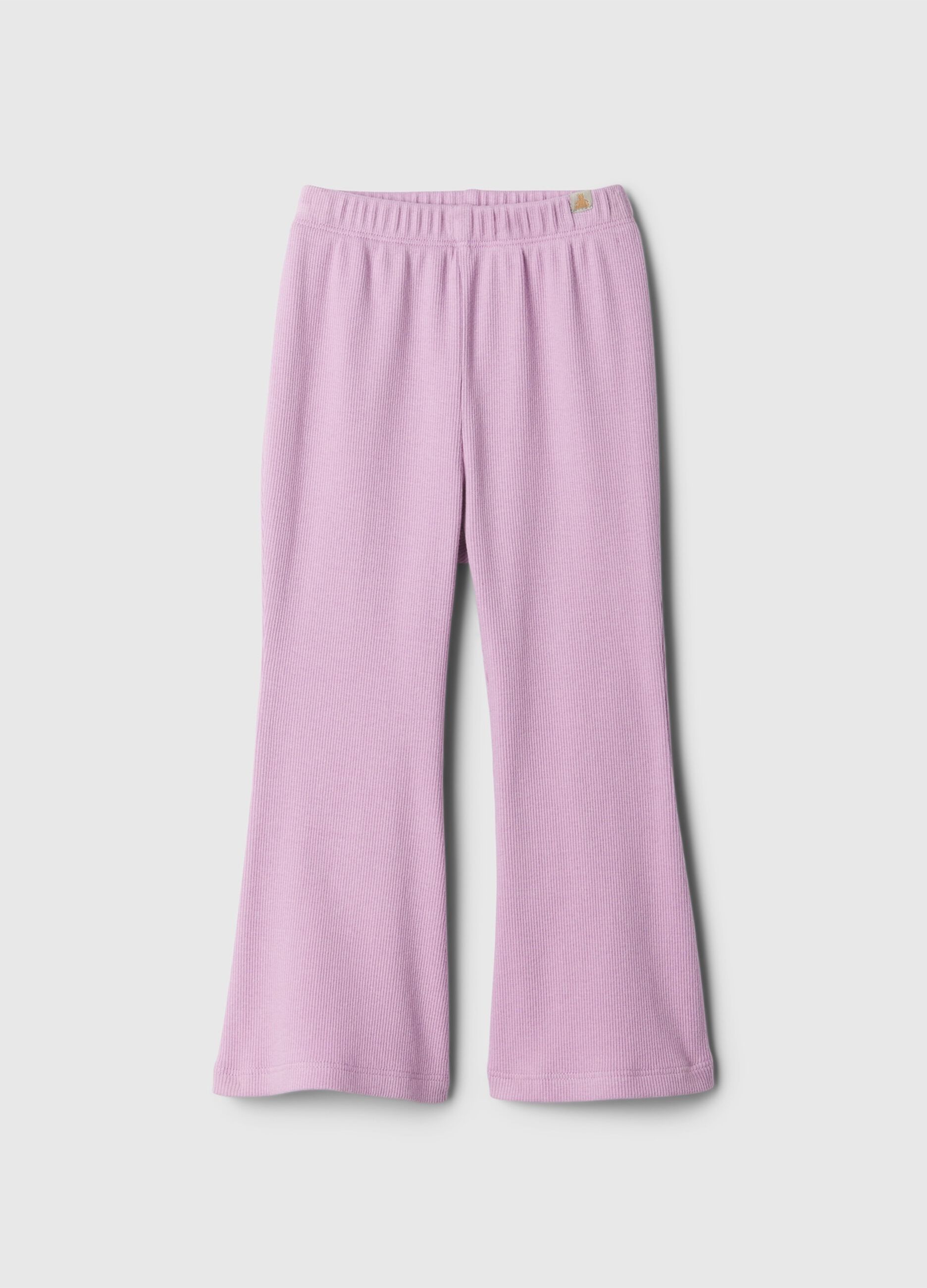 Flare-fit ribbed leggings