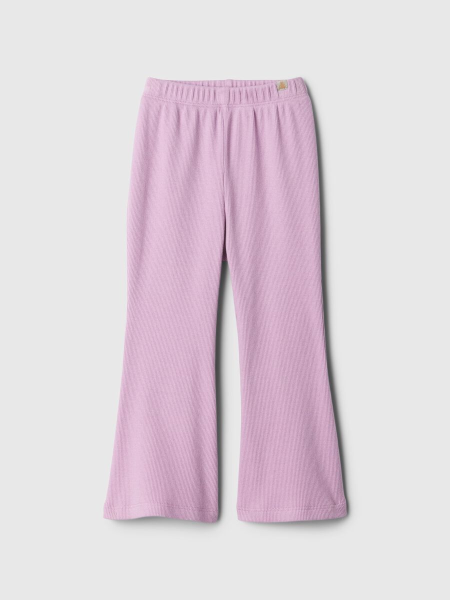 Flare-fit ribbed leggings Baby Girl_0