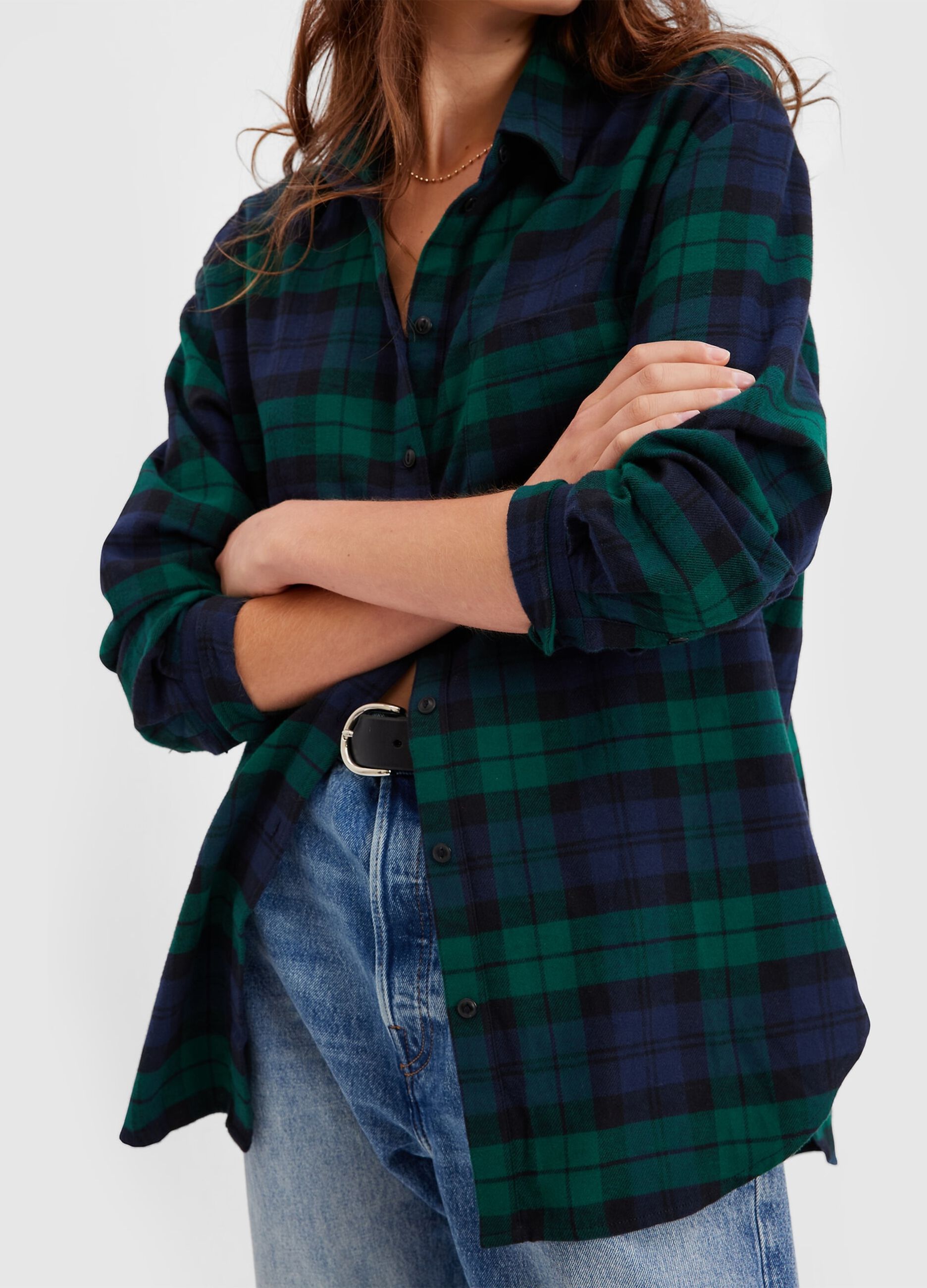 Camicia oversize in flanella check_1