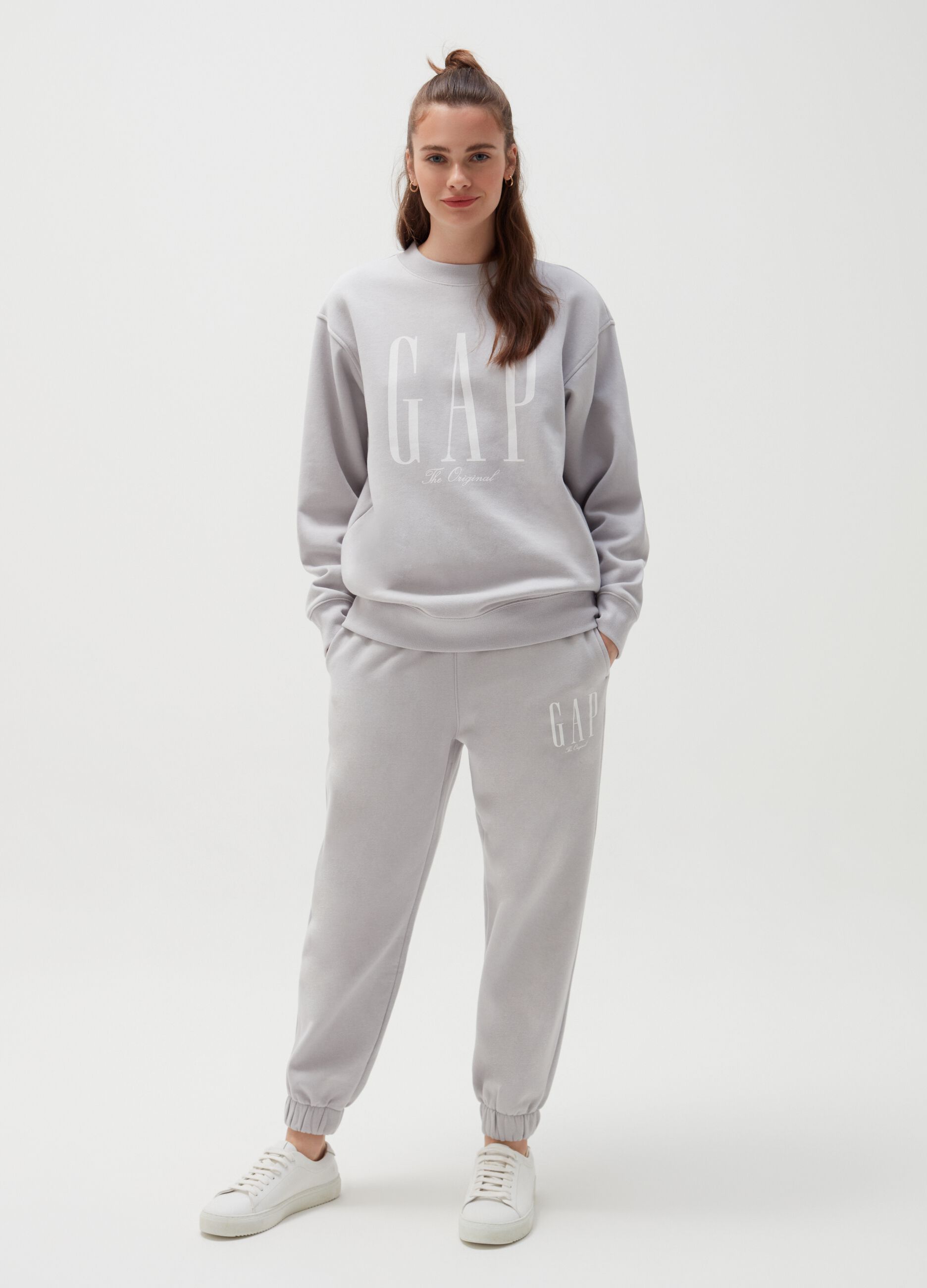 Plush joggers with logo print
