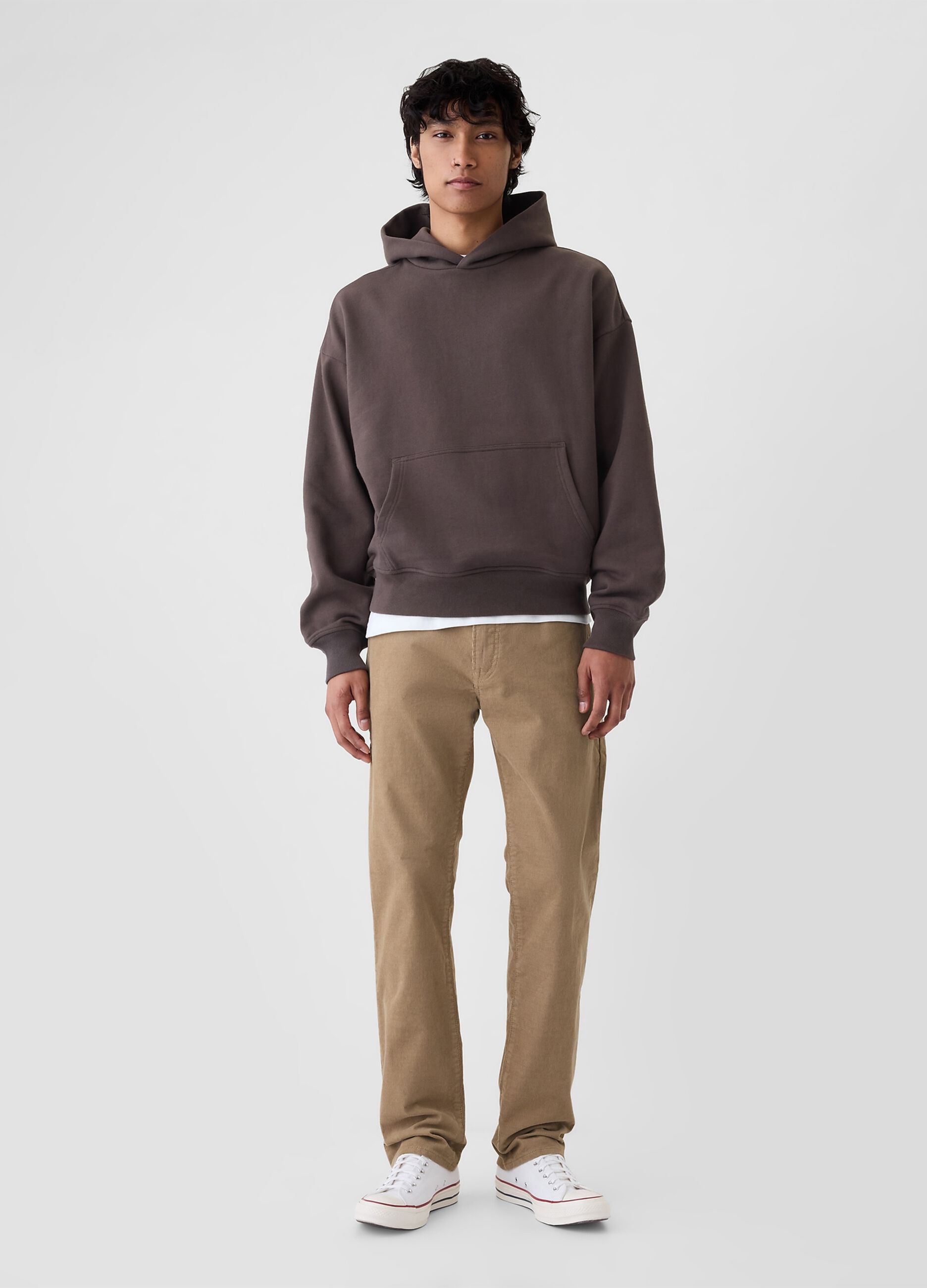 Pantalone straight fit in corduroy stretch